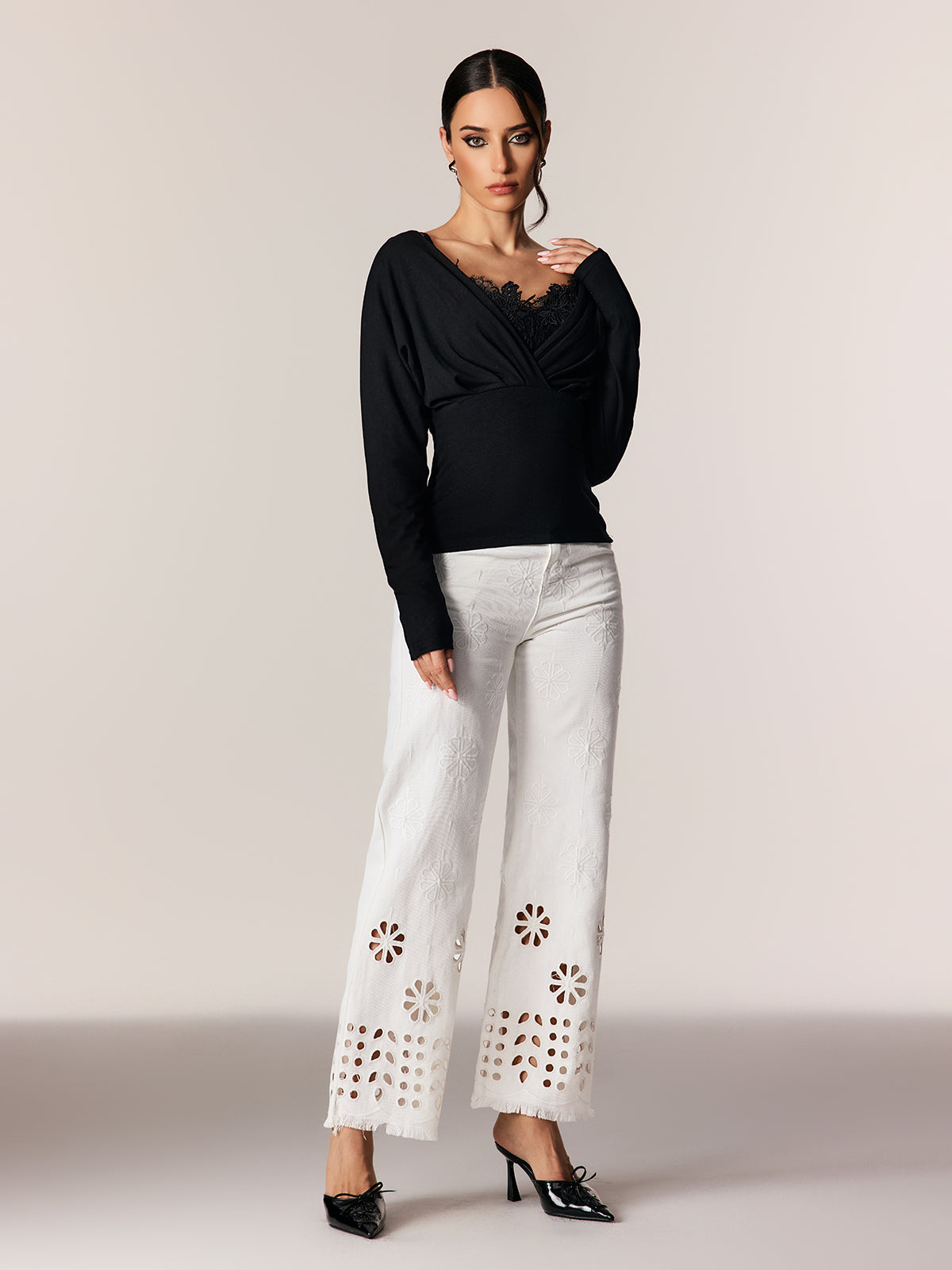 Edgar Embroidered Cutout Jeans
