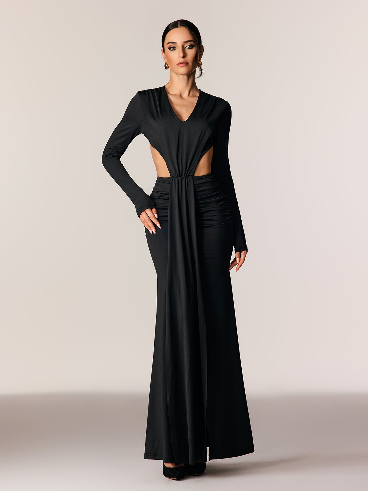 Edite Cutout Ruch Maxi Dress