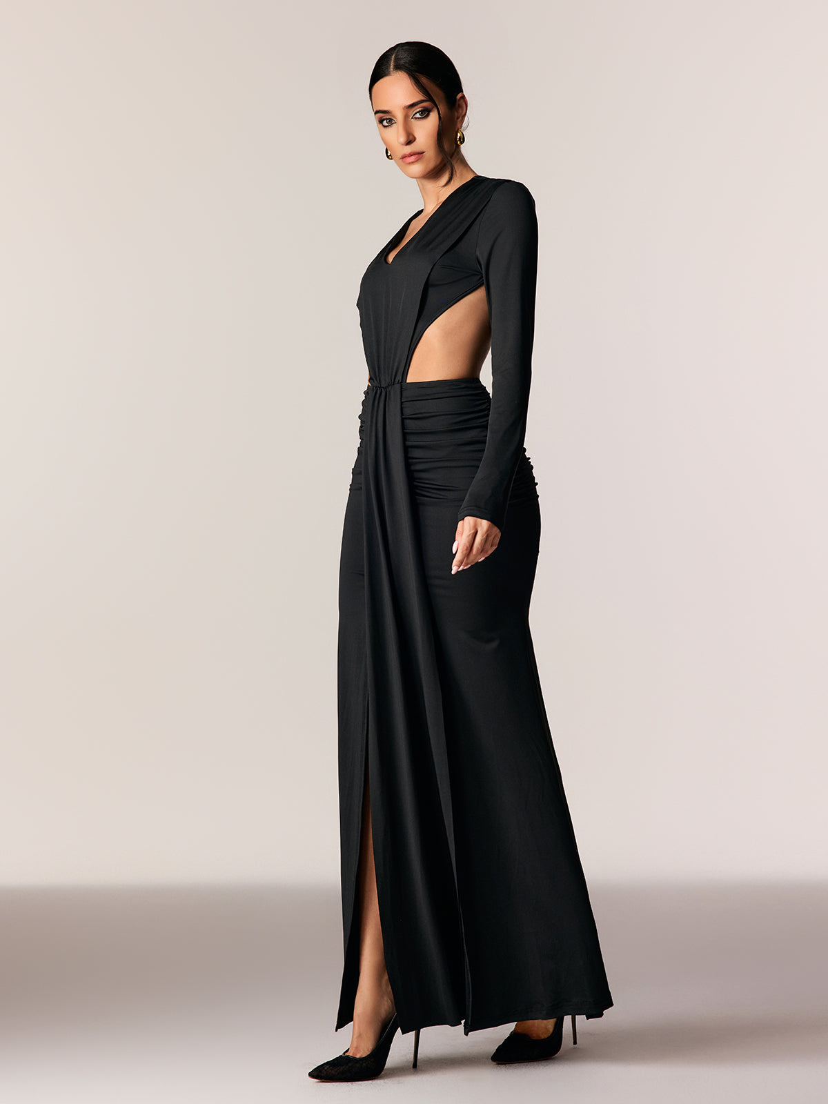 Edite Cutout Ruch Maxi Dress