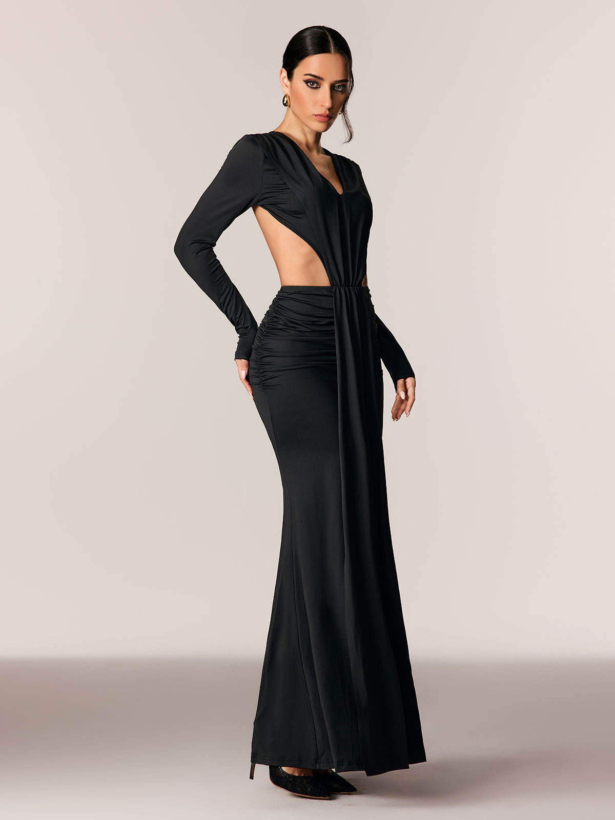 Edite Cutout Ruch Maxi Dress