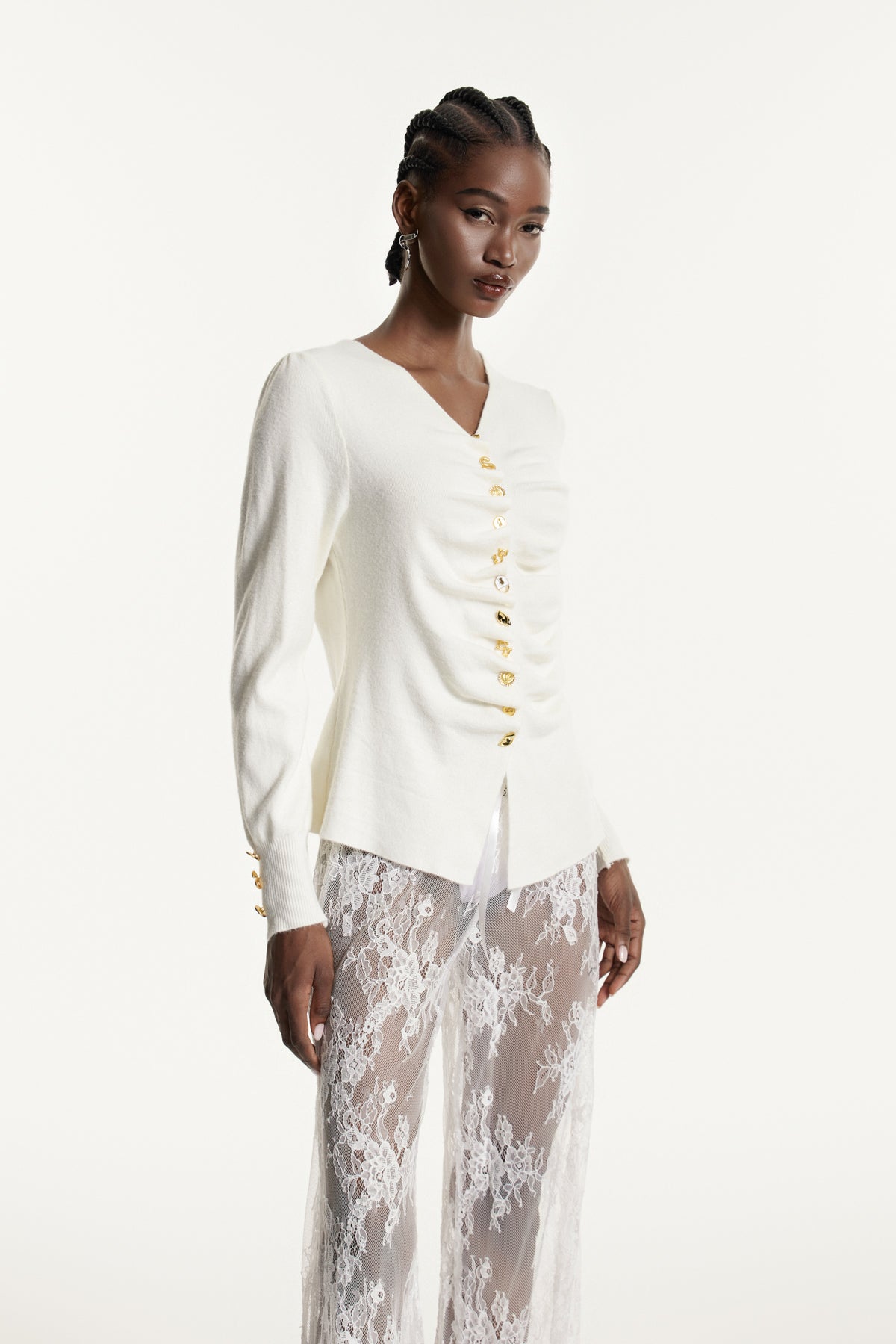 Edmonda Ruch Knit Top In White