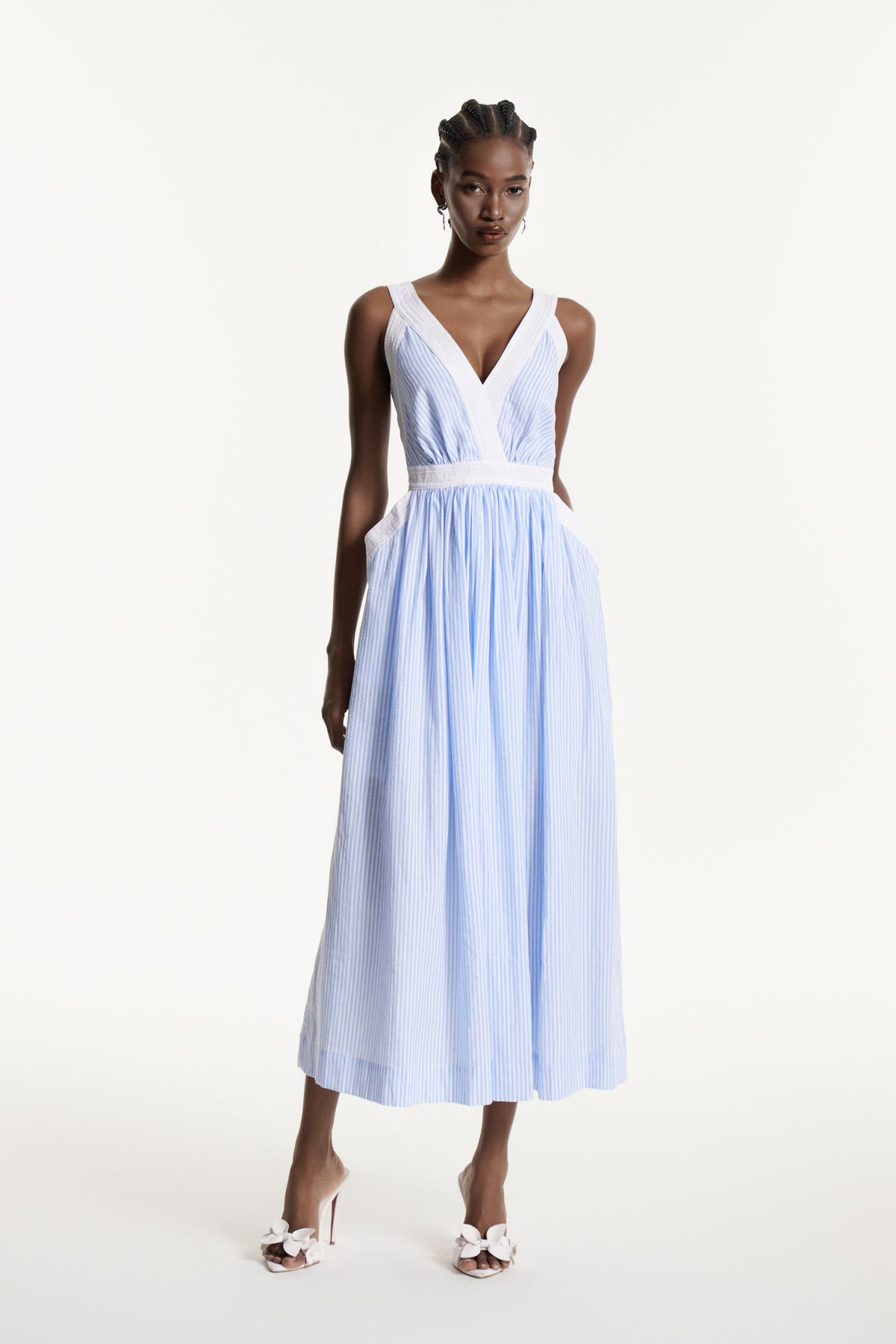Edmundas V Neck Stripe Maxi Dress