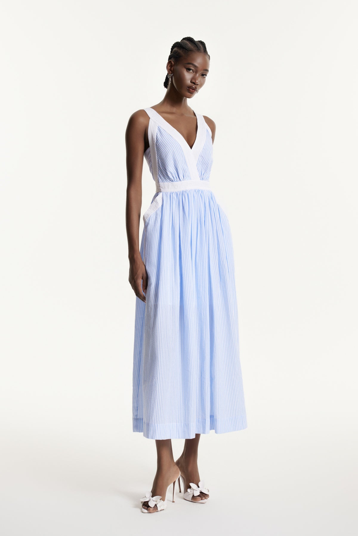 Edmundas V Neck Stripe Maxi Dress