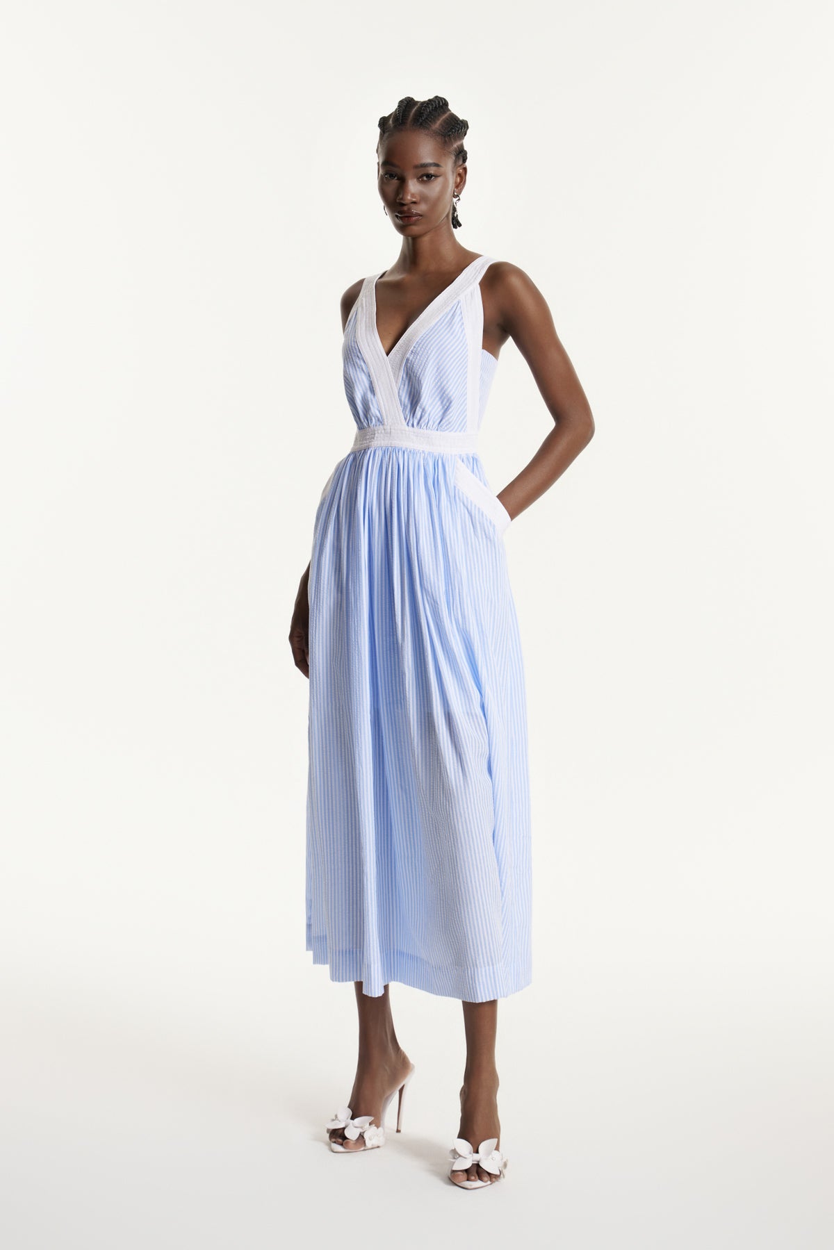 Edmundas V Neck Stripe Maxi Dress