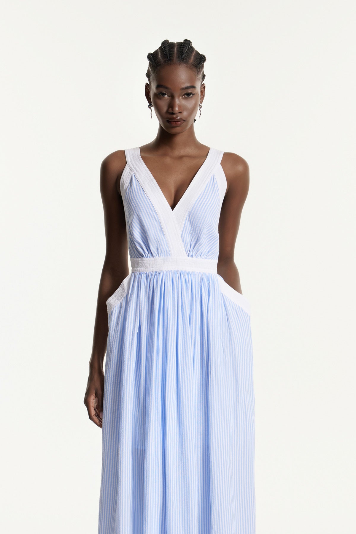 Edmundas V Neck Stripe Maxi Dress