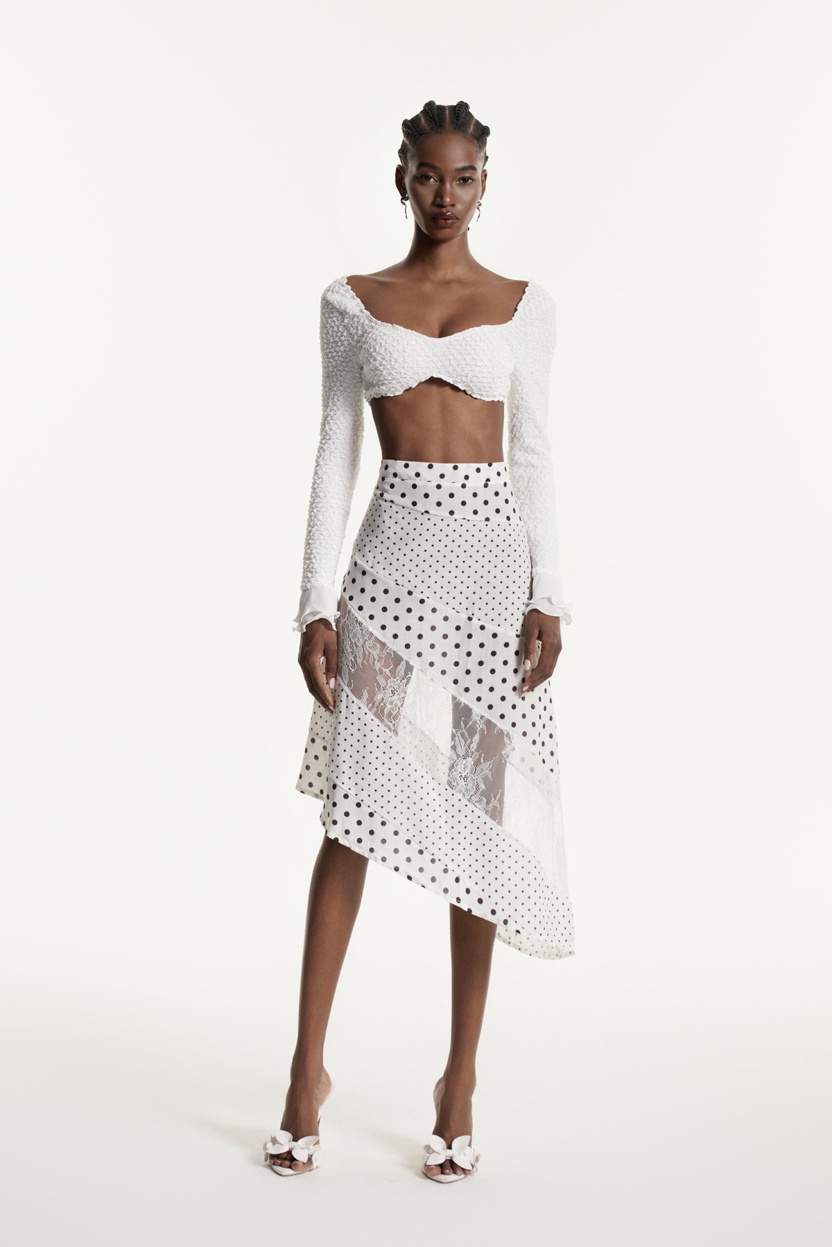 Edmunds Deconstruct Dot Lace Mini Skirt