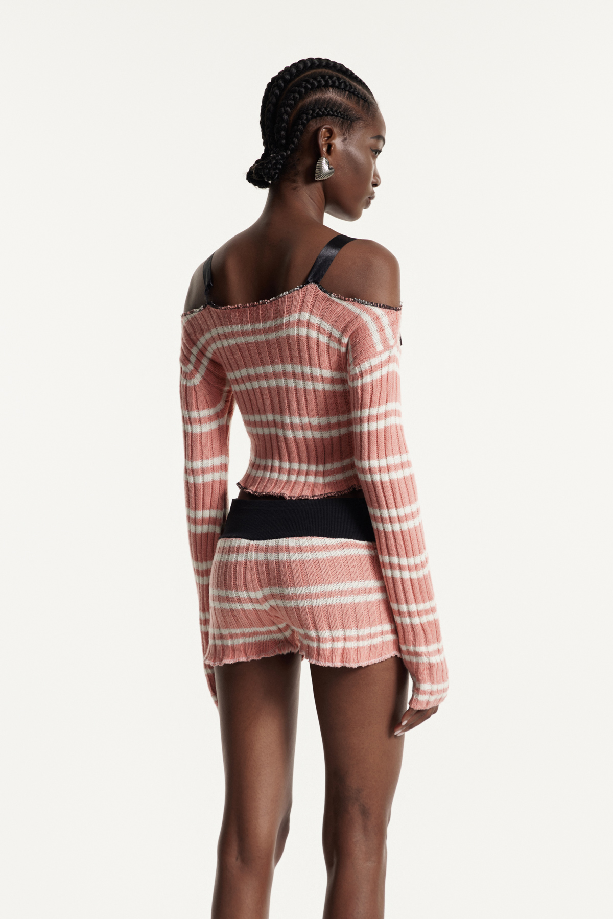 Eduarda Off Shoulder Stripe Bow Pants Set