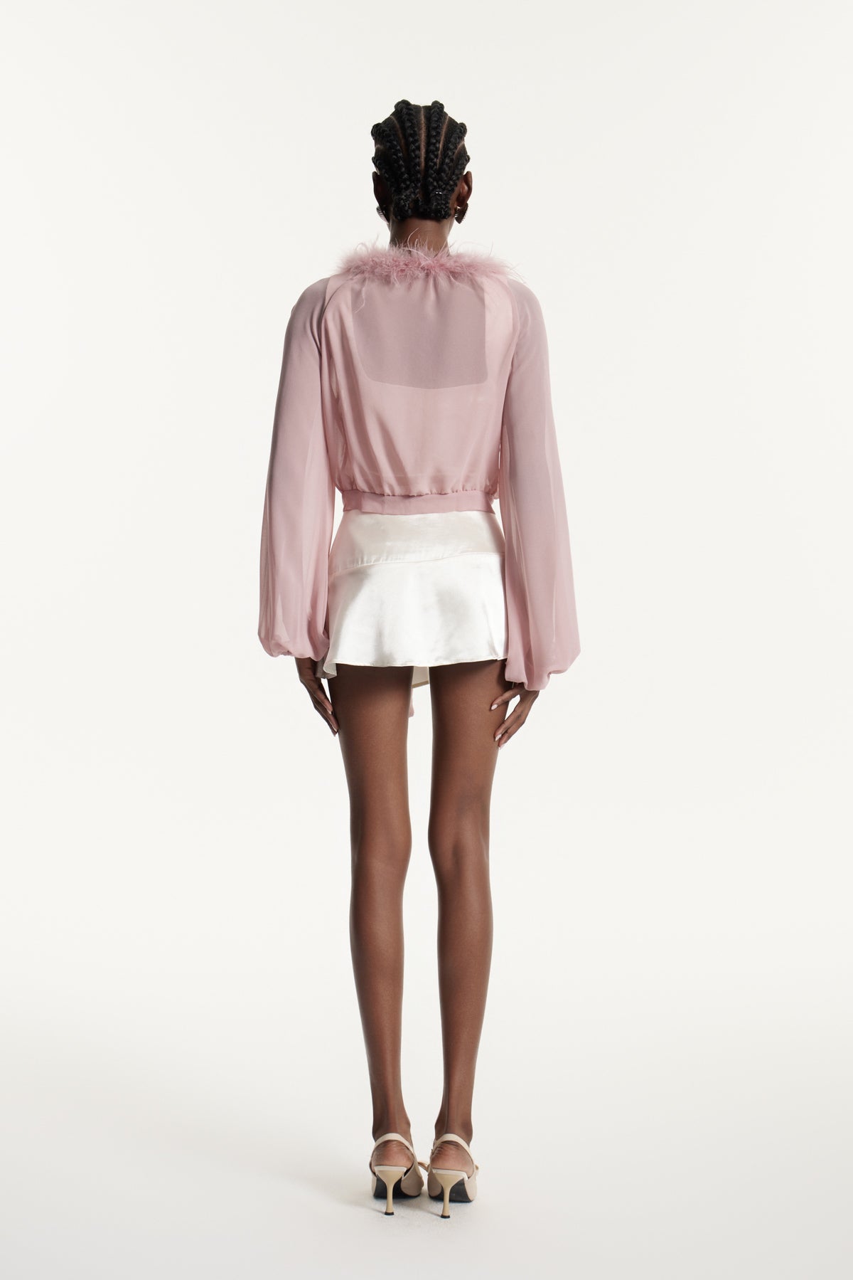 Eduardo Balloon Sleeve Faux Fur Top