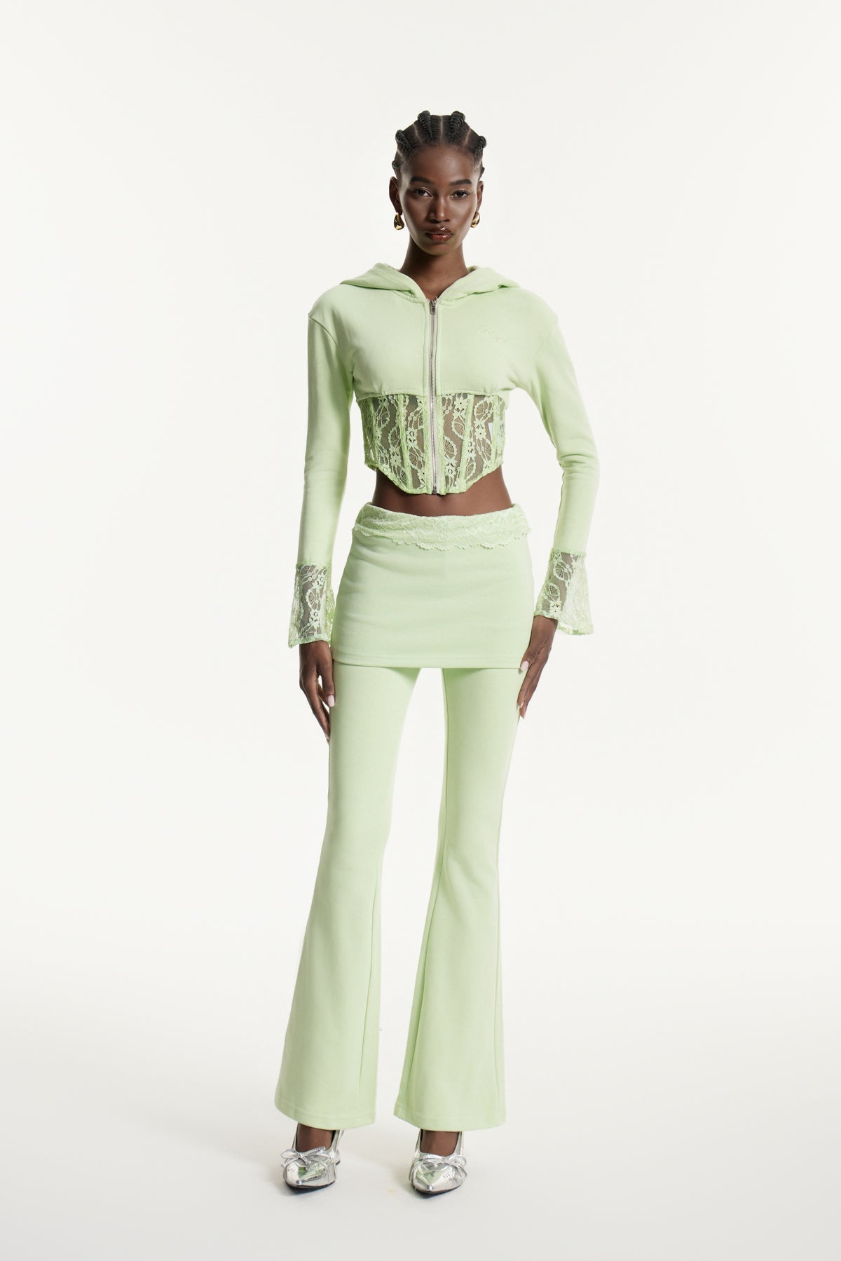 Edurne Corset Lace Pants Set