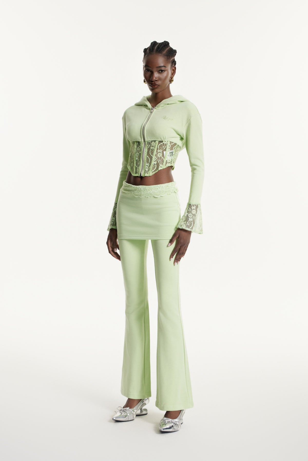 Edurne Corset Lace Pants Set