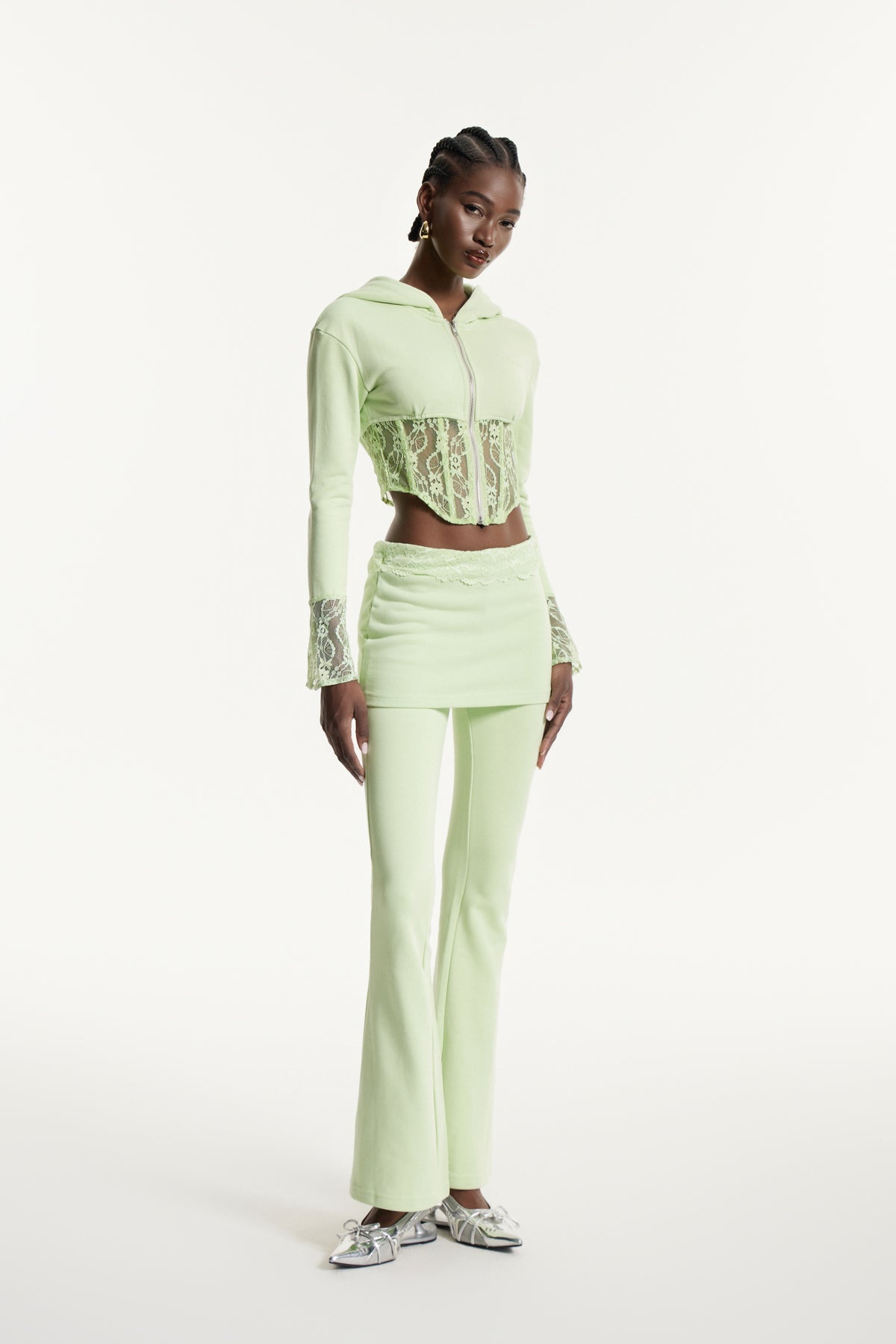 Edurne Corset Lace Pants Set