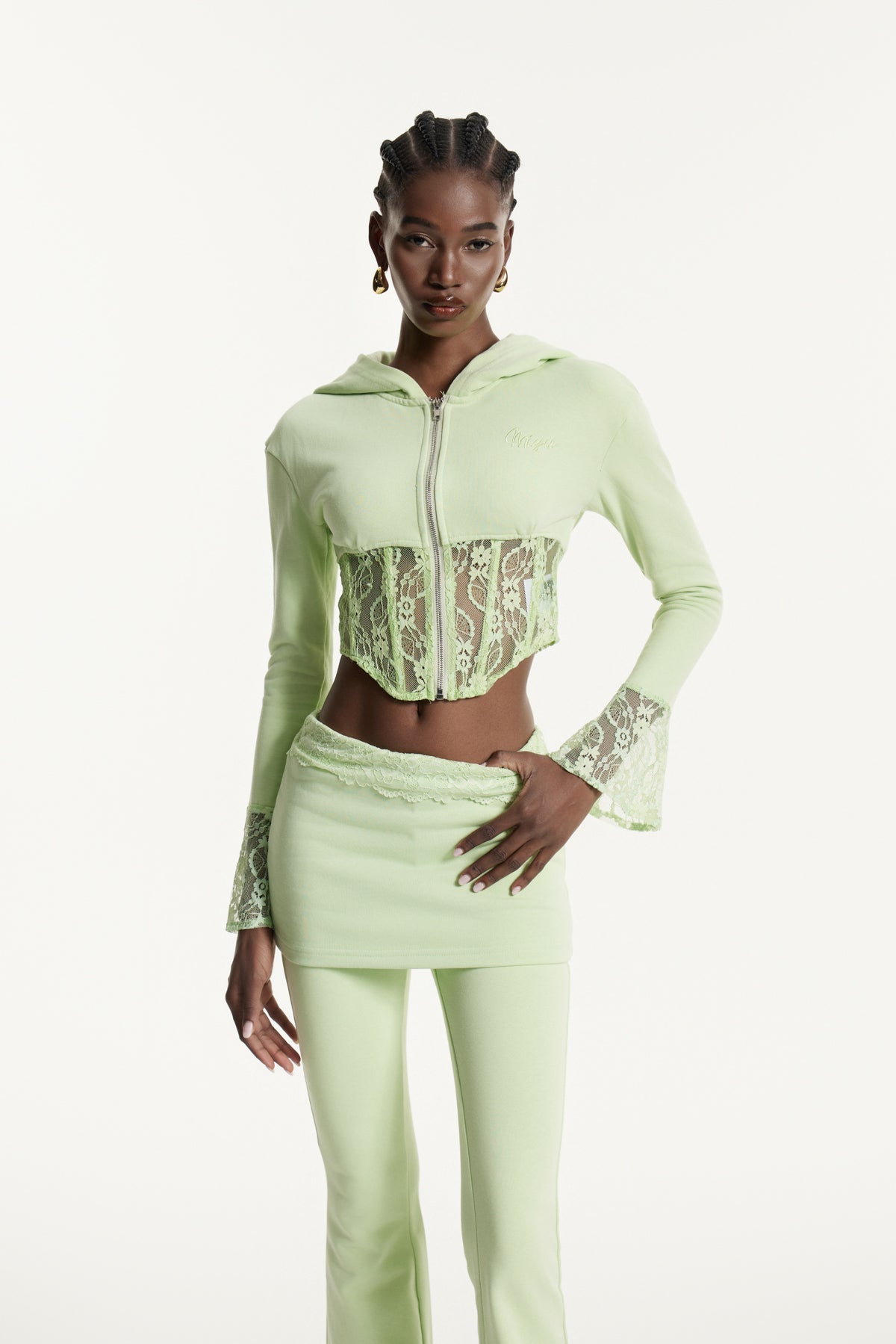 Edurne Corset Lace Pants Set