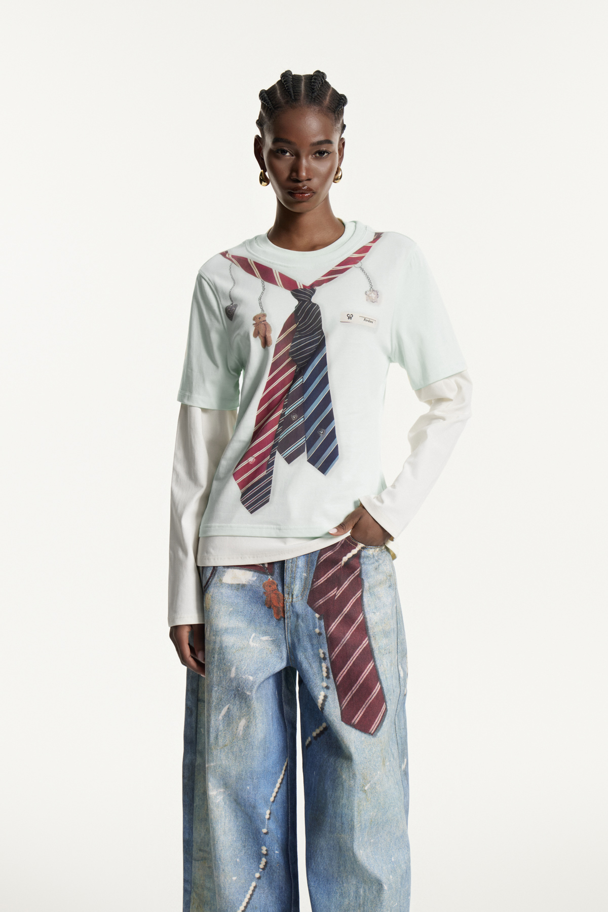 Edvaldo Print Deconstruct Top