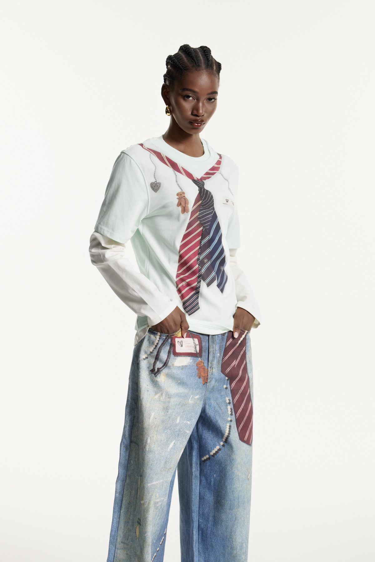 Edvaldo Print Deconstruct Top