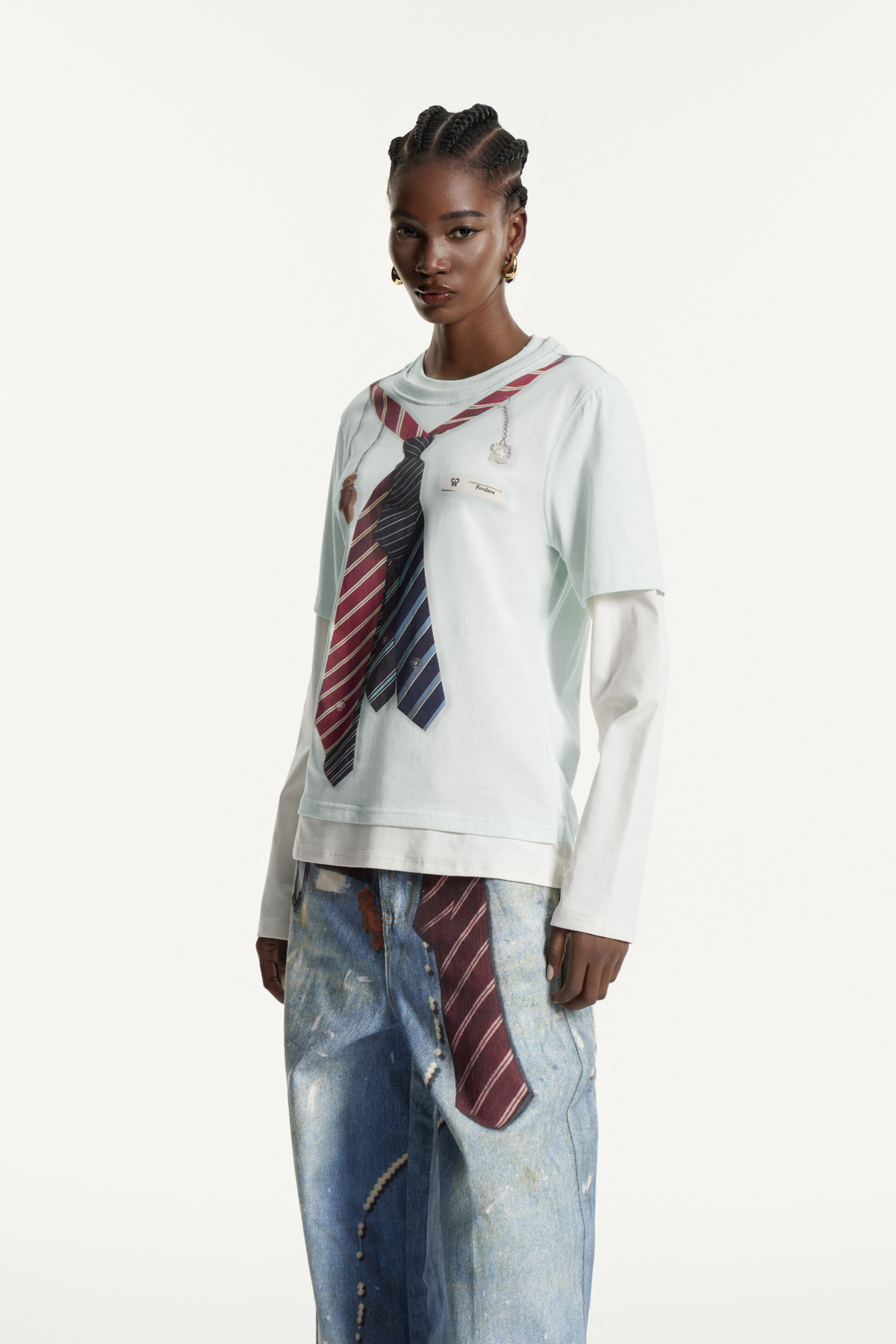 Edvaldo Print Deconstruct Top