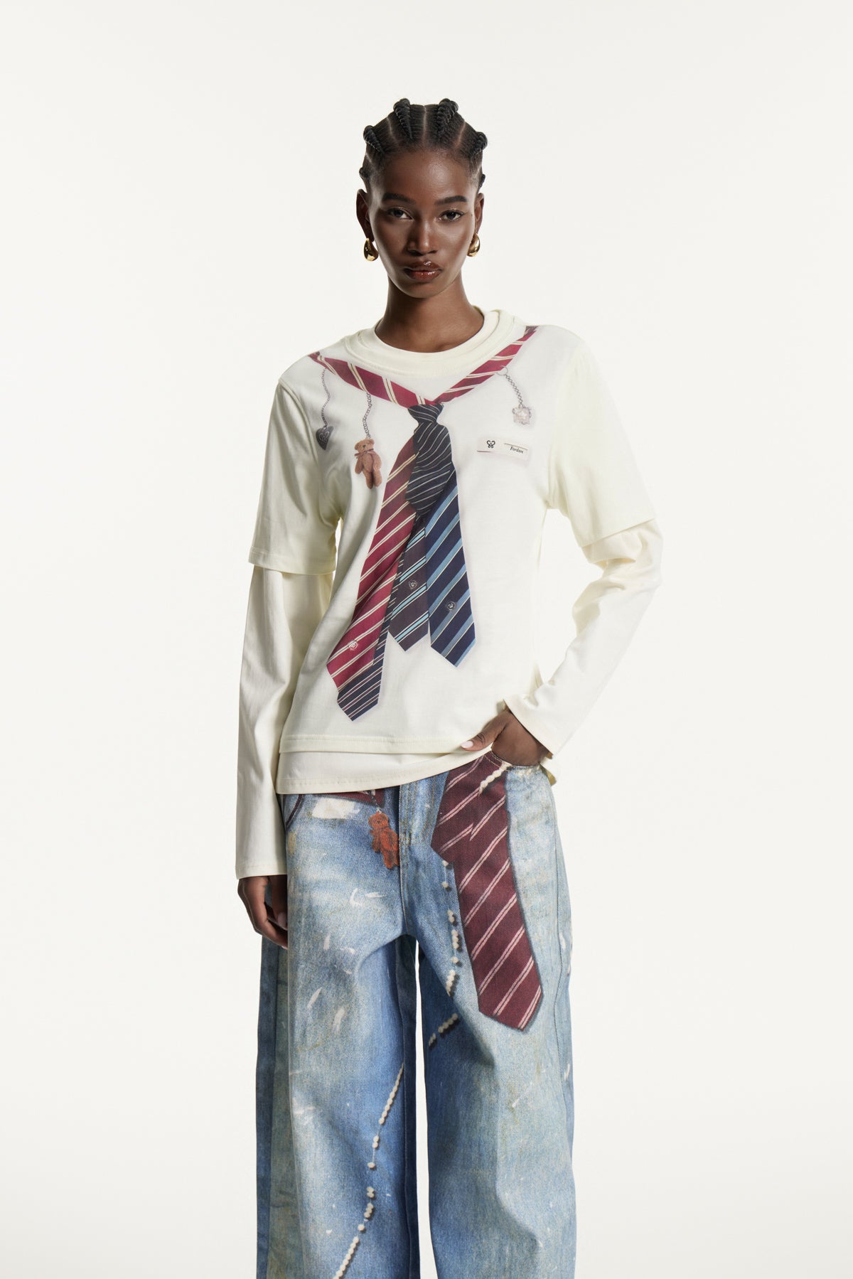 Edvaldo Print Deconstruct Top