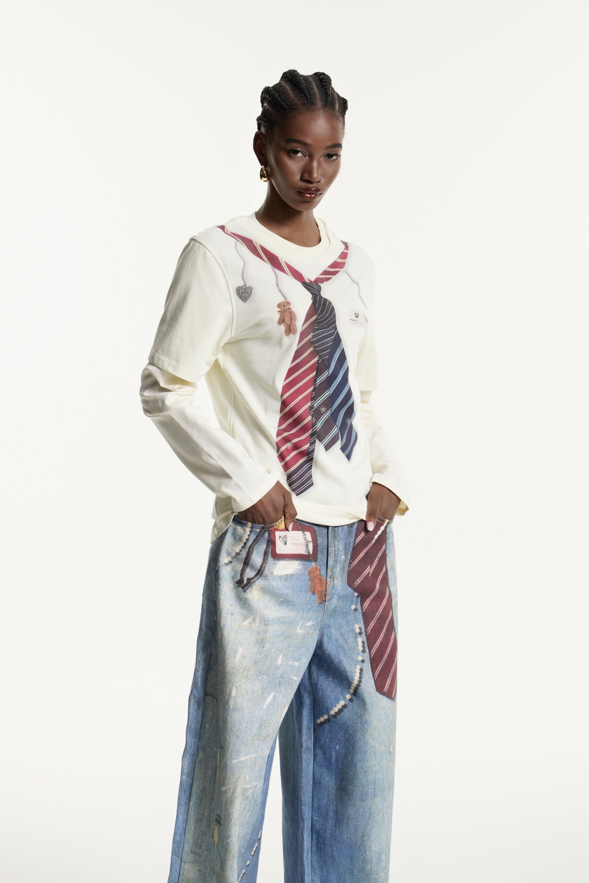 Edvaldo Print Deconstruct Top