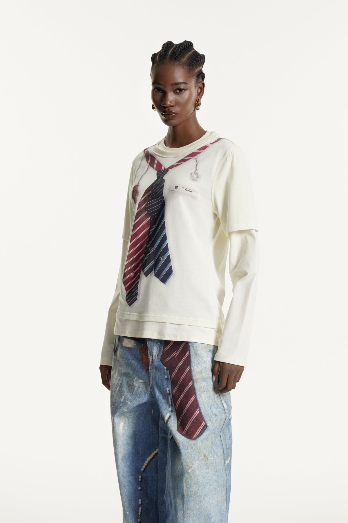 Edvaldo Print Deconstruct Top