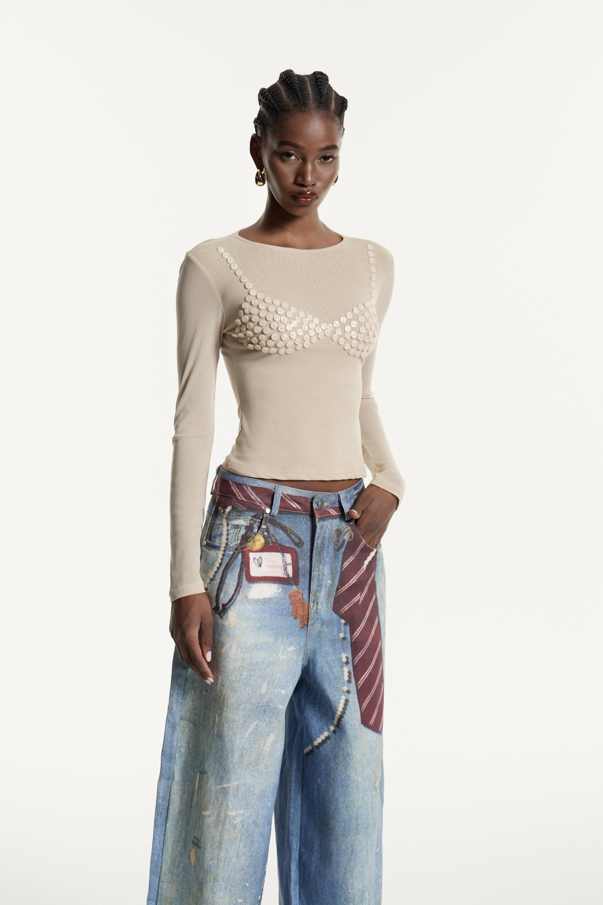 Edvard Button Mesh Top