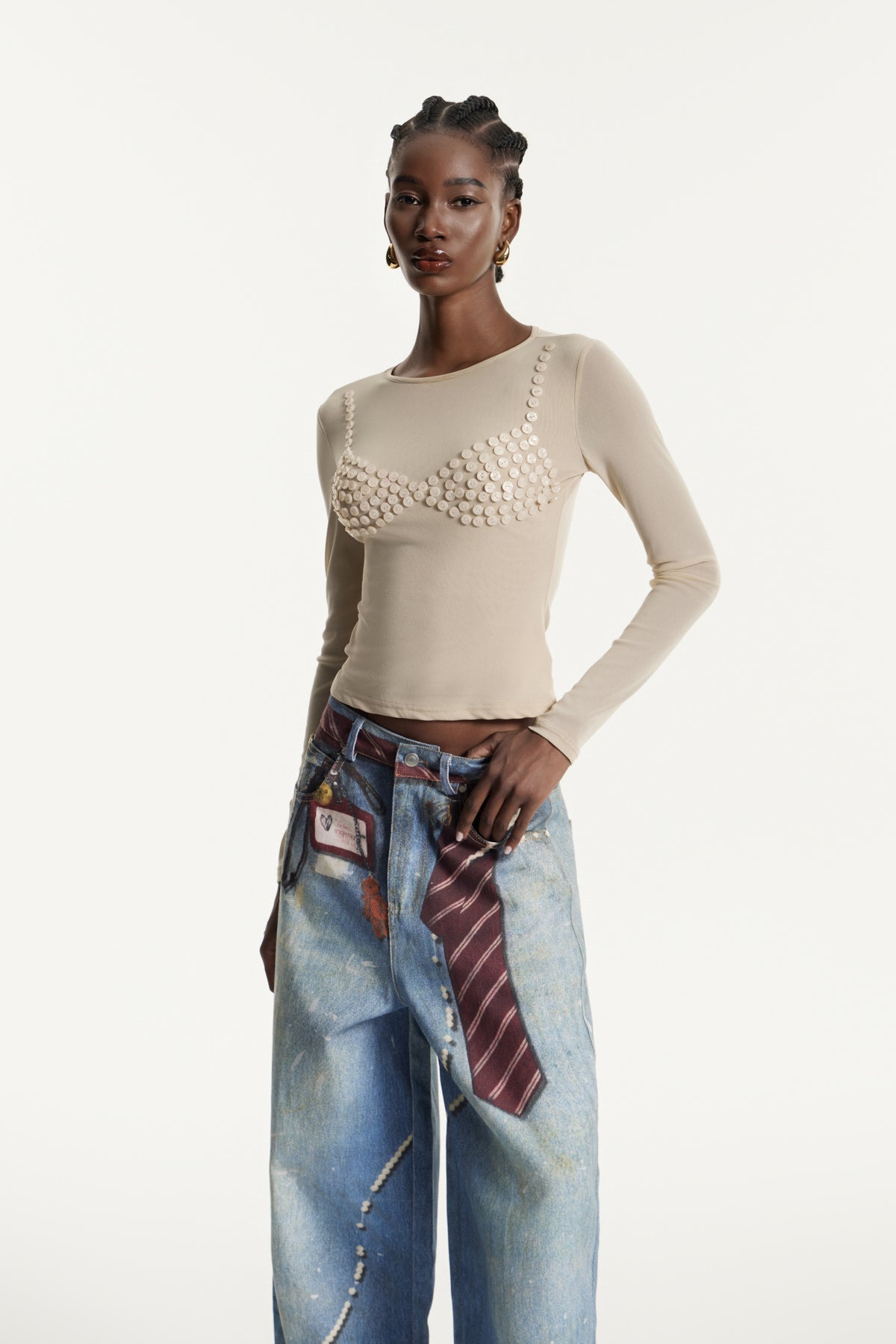 Edvard Button Mesh Top
