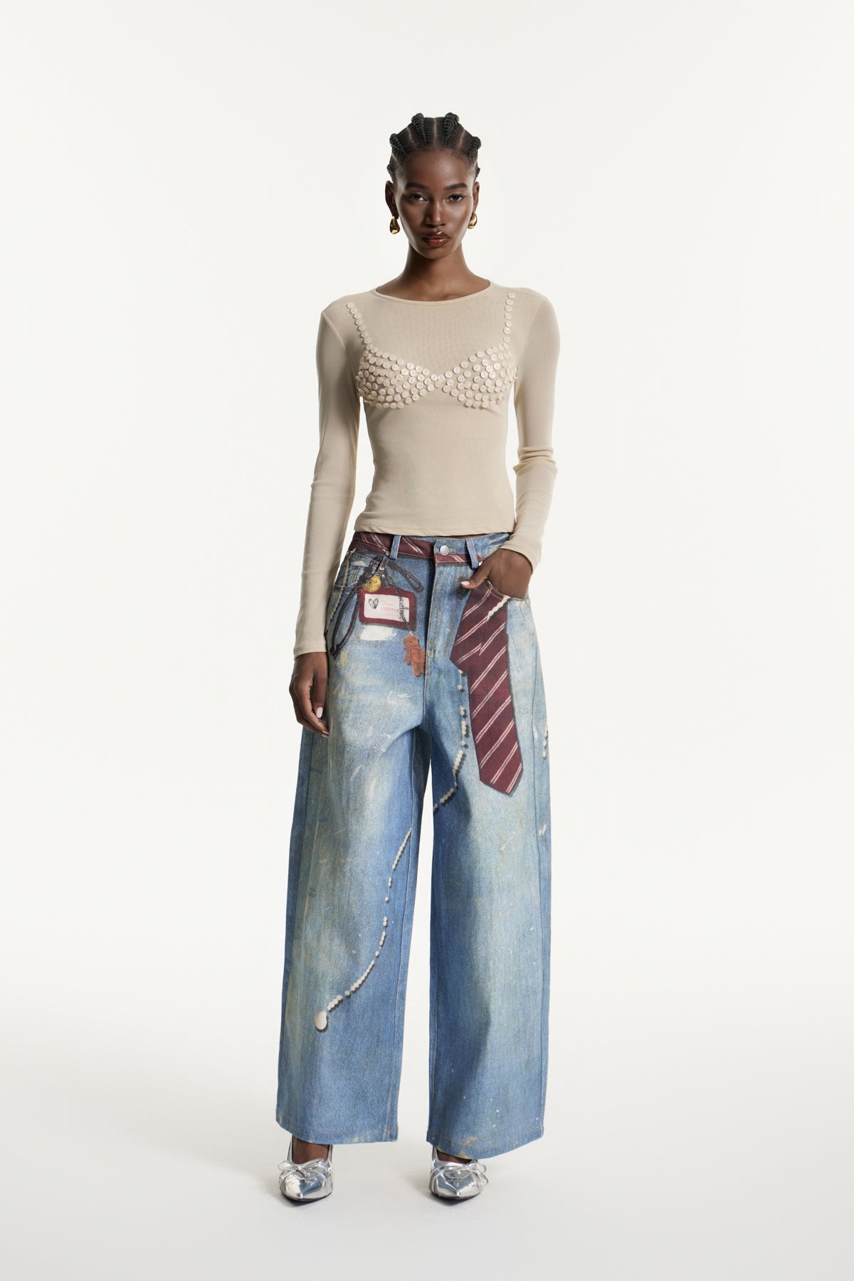 Edvard Button Mesh Top