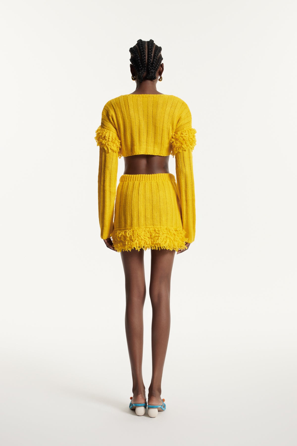 Edvige Fringe Knit Skirt Set
