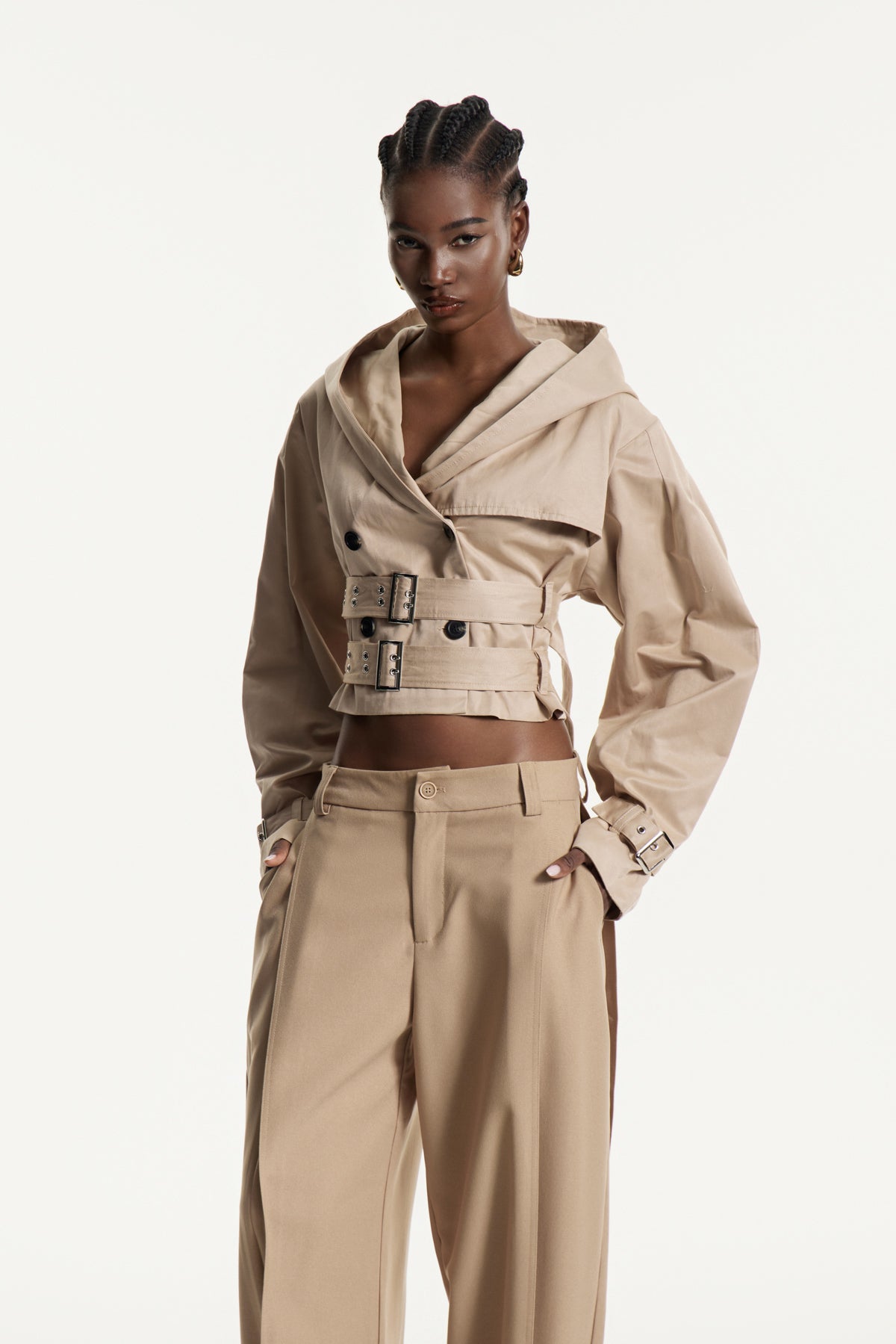 Edweena Balloon Sleeve Trench Coat