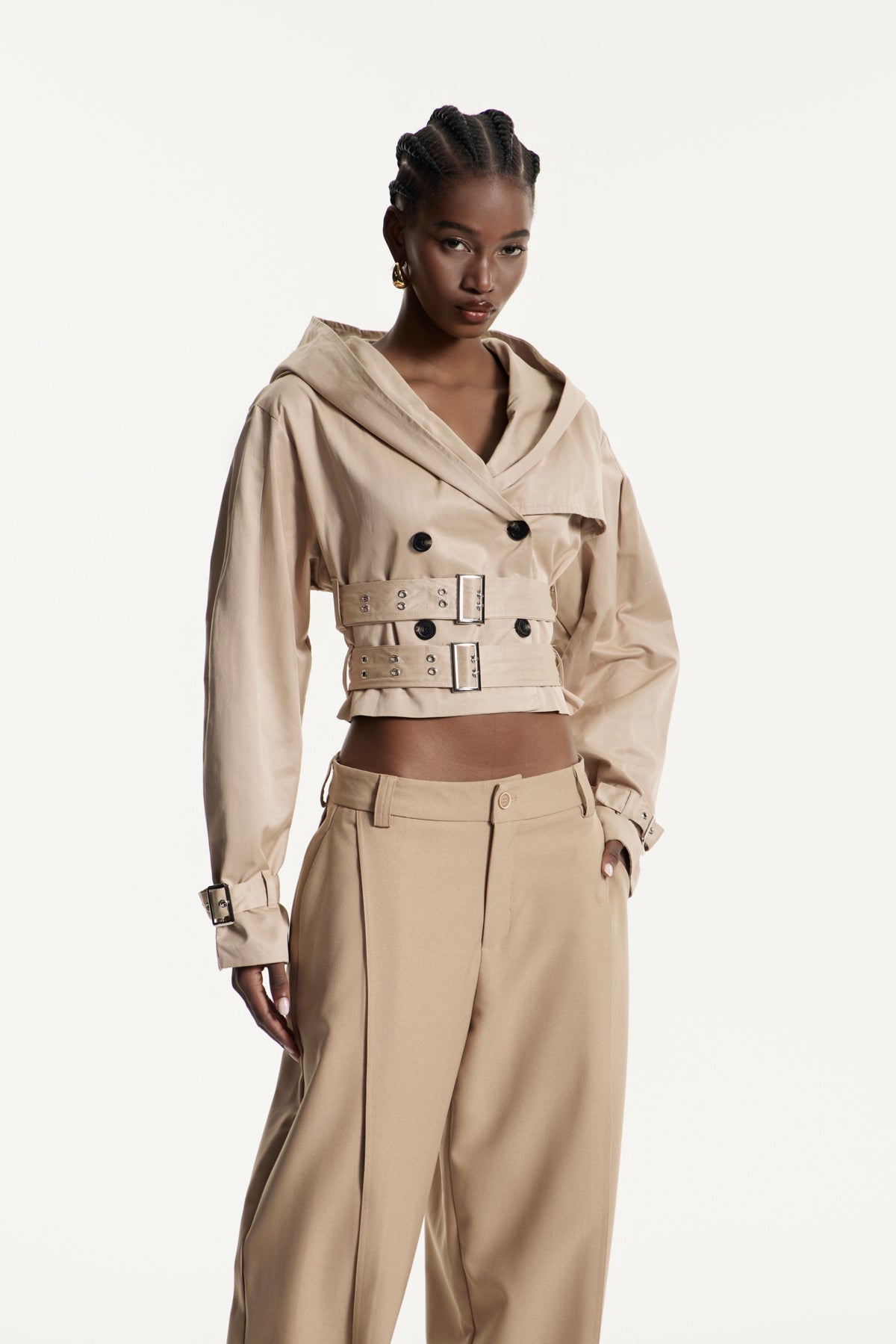 Edweena Balloon Sleeve Trench Coat