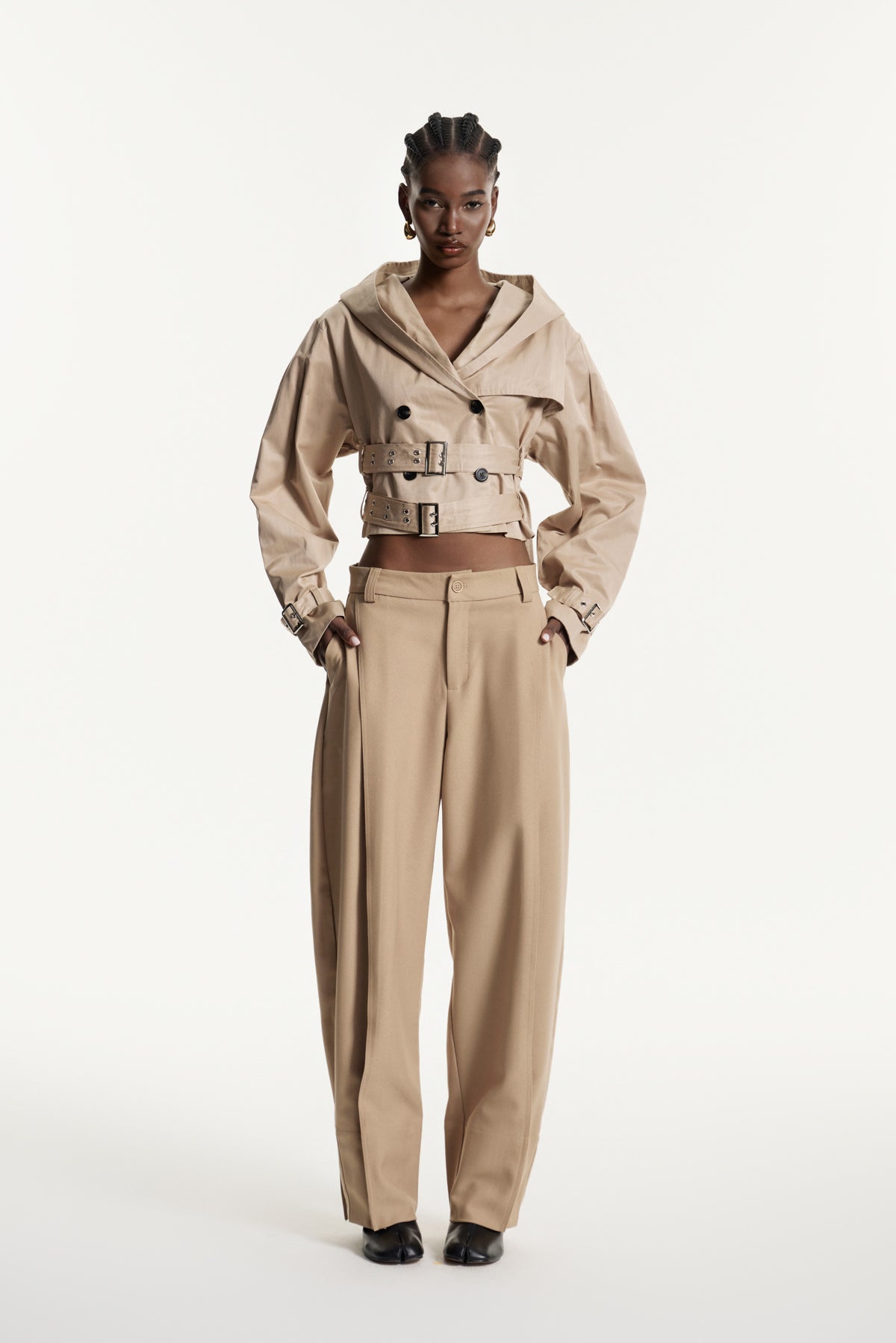 Edweena Balloon Sleeve Trench Coat