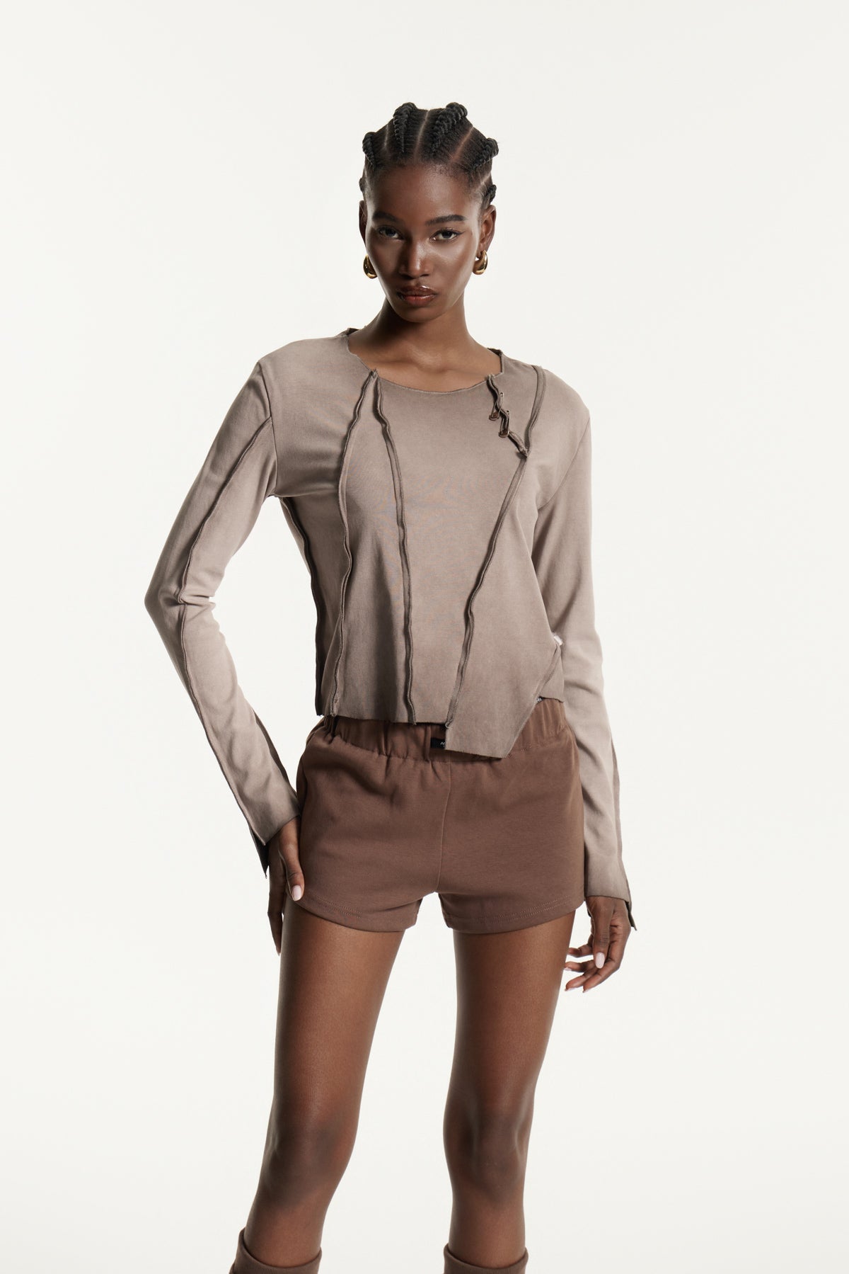 Edwin Deconstruct Asymmetric Top In Khaki
