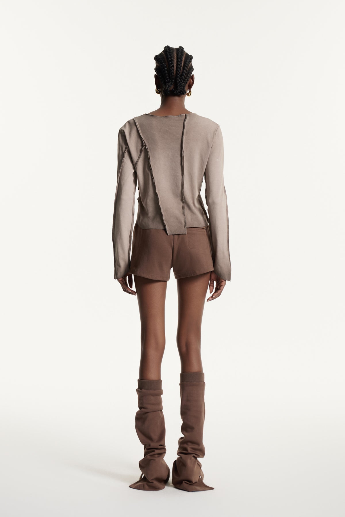 Edwin Deconstruct Asymmetric Top In Khaki