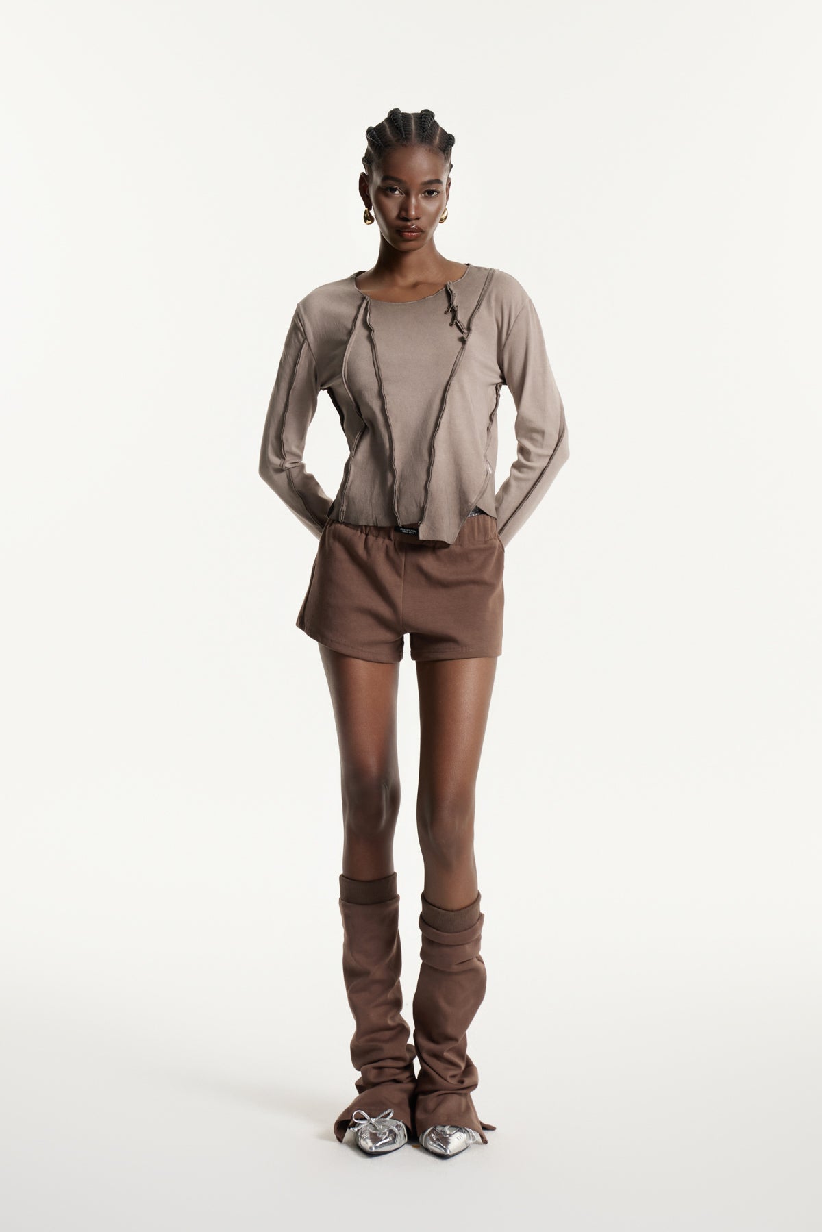 Edwin Deconstruct Asymmetric Top In Khaki