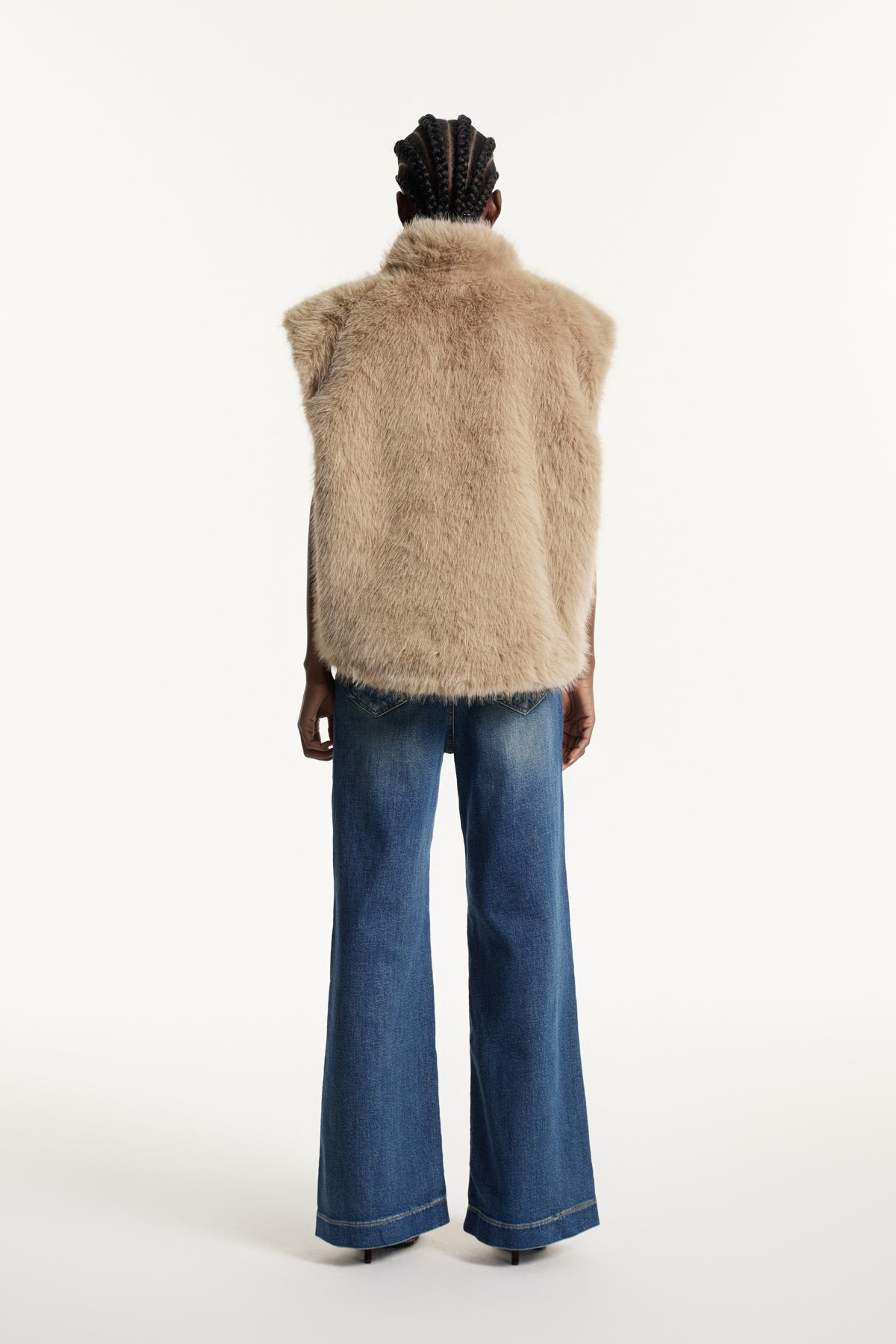 Edwina Faux Fur Grid Vest