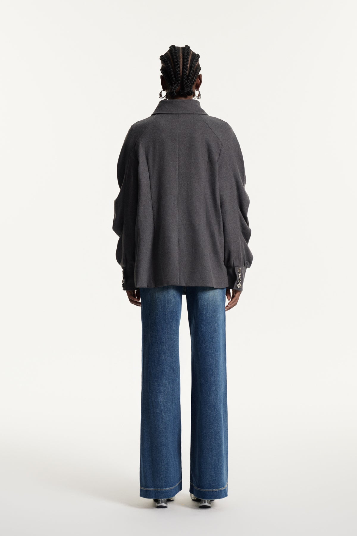 Edyta Bow Drawstring Balloon Sleeve Top