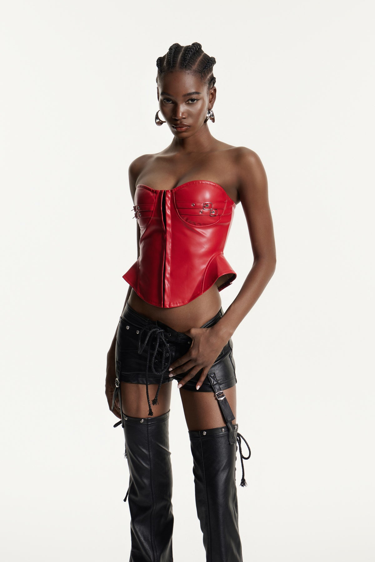 Eef Strapless Leather Top