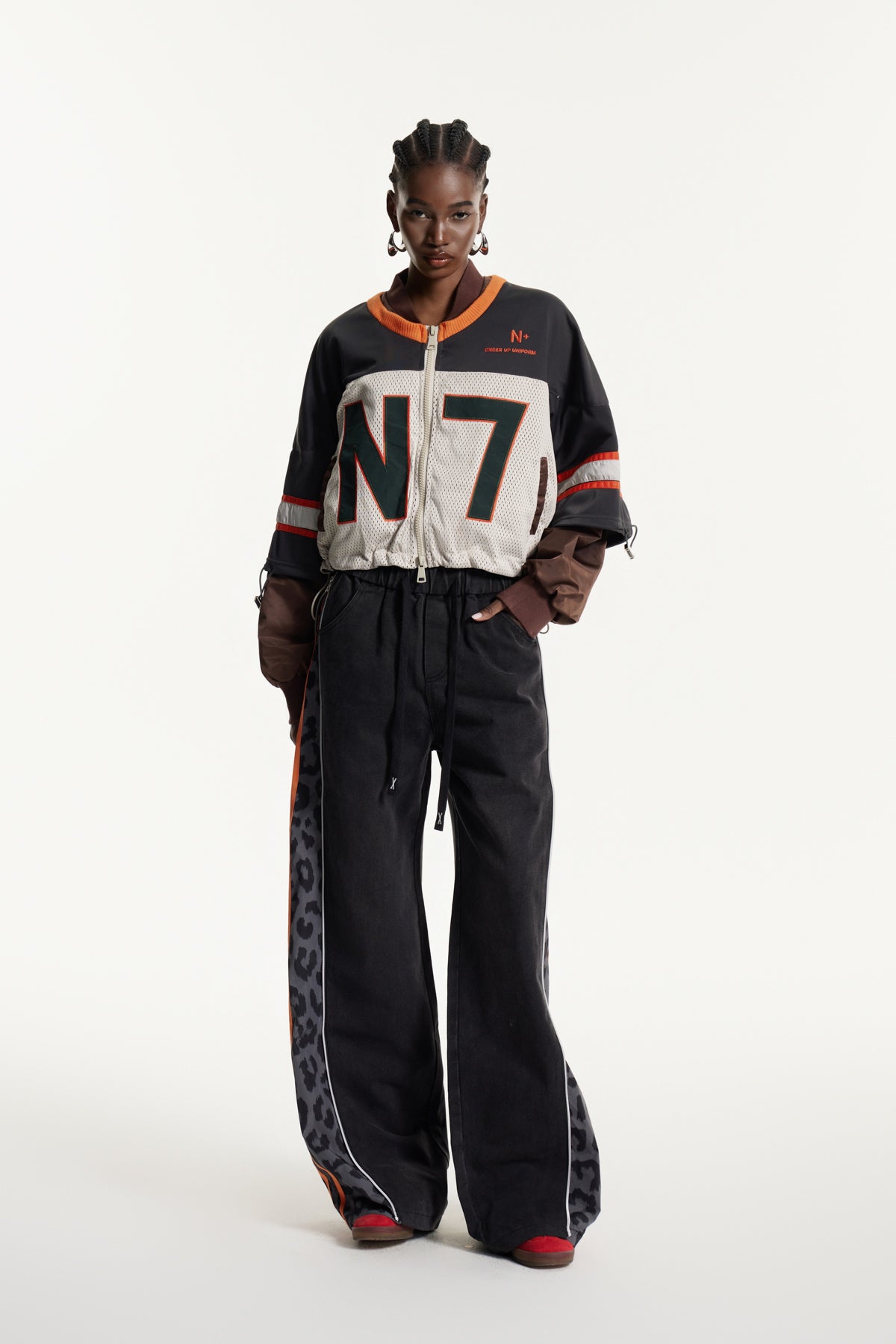 Eelis Leopard Zipper Jeans