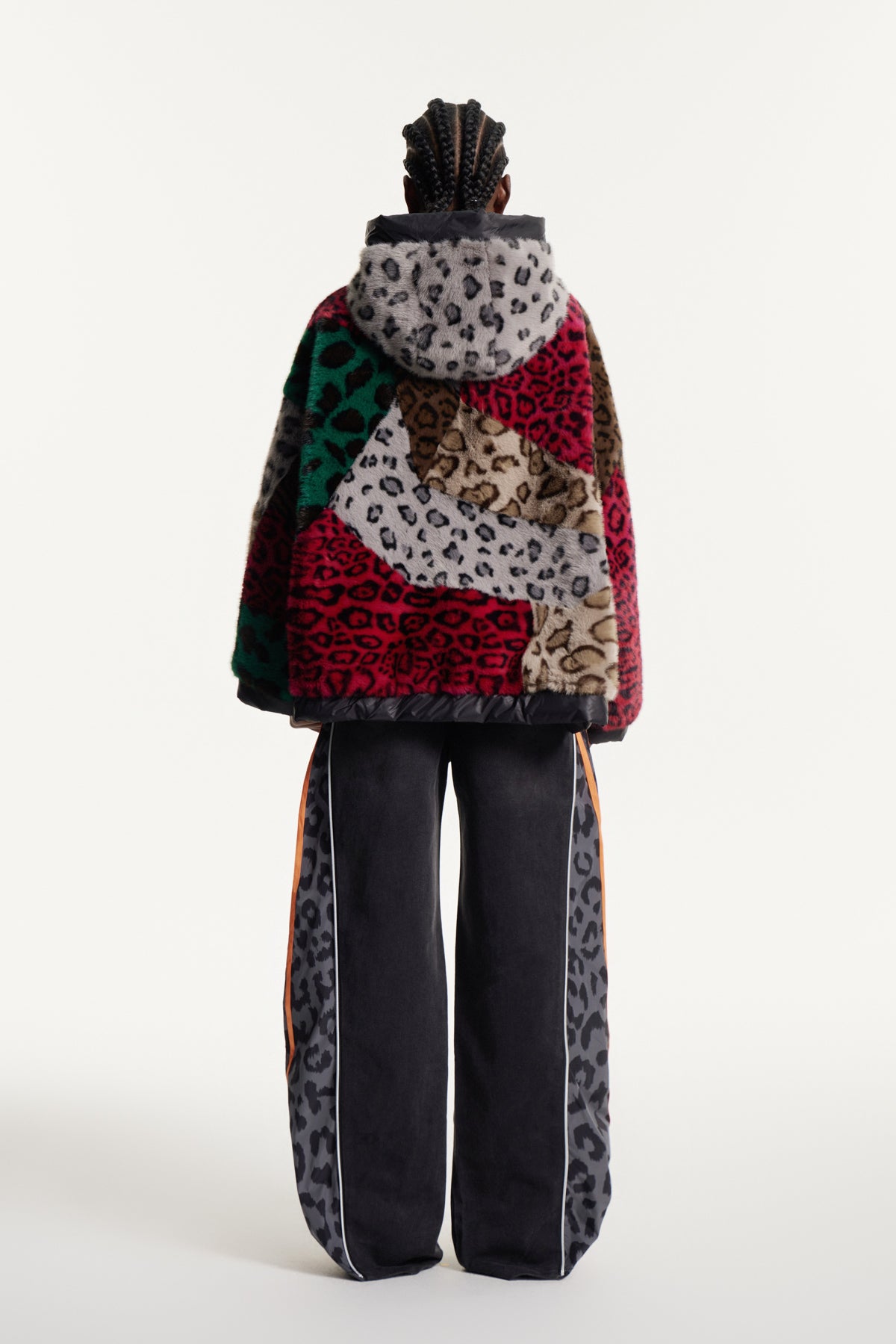 Eemeli Faux Fur Deconstruct Leopard Jacket