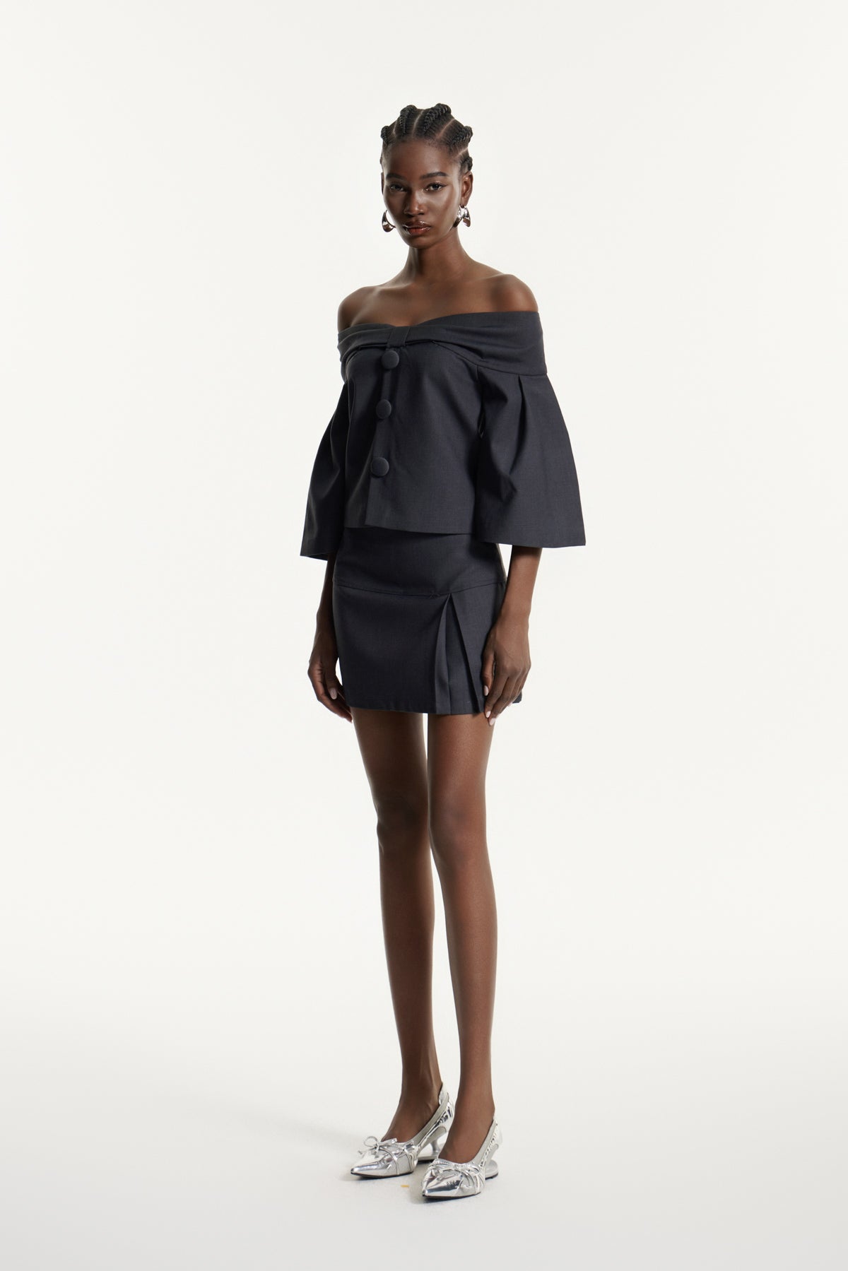 Eerikki Off Shoulder Bow Skirt Set