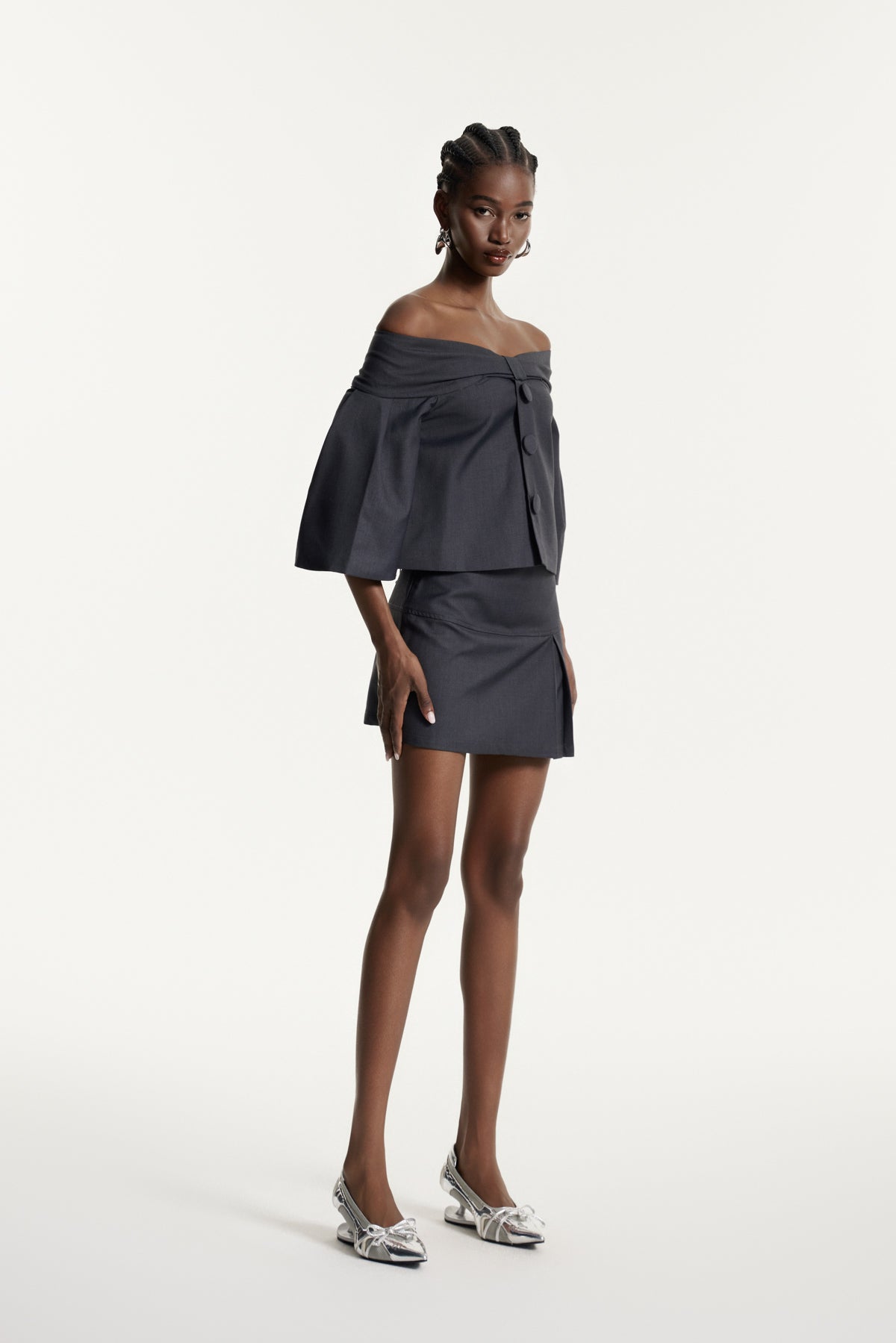 Eerikki Off Shoulder Bow Skirt Set