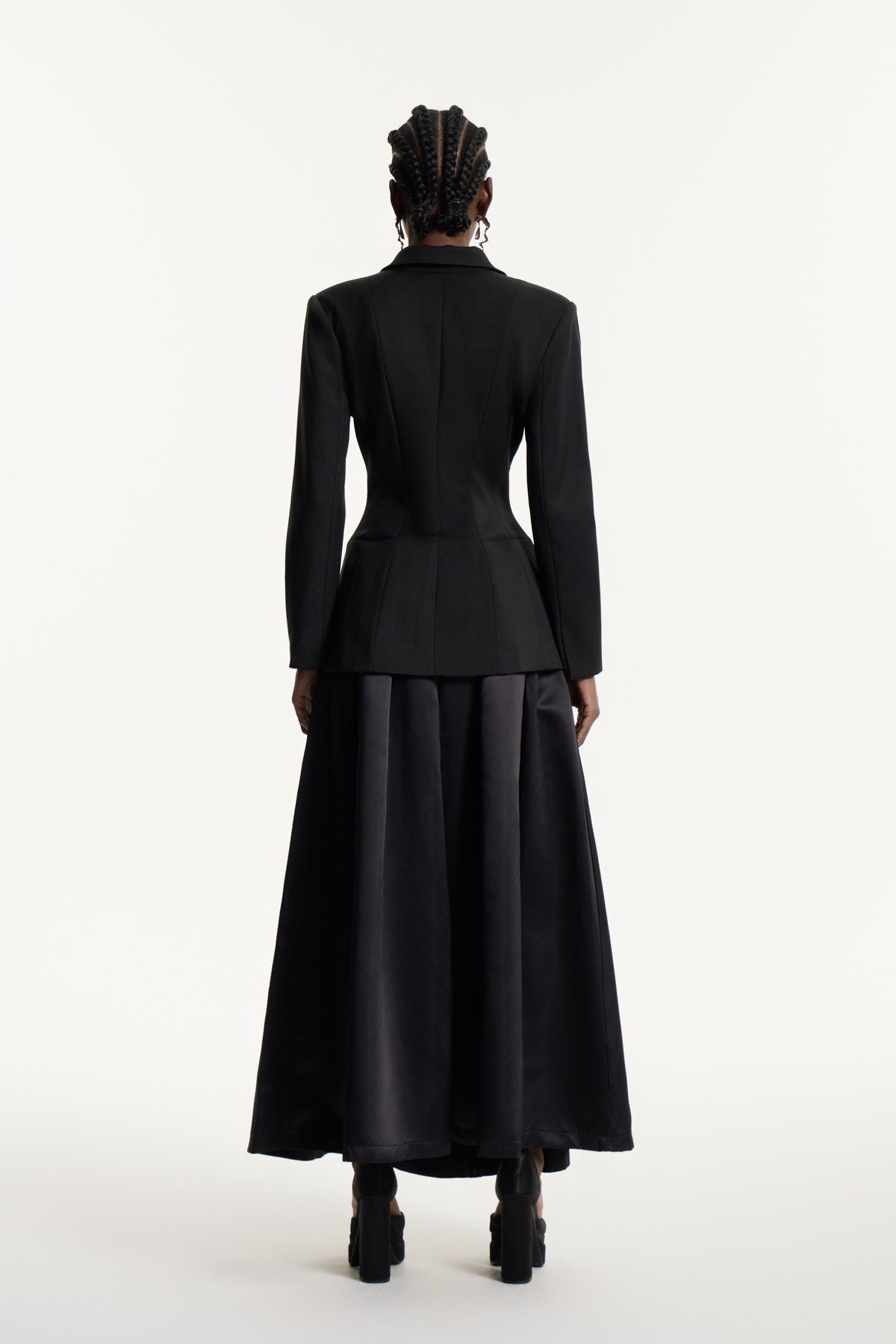 Eesa Plunge Lace Up Blazer