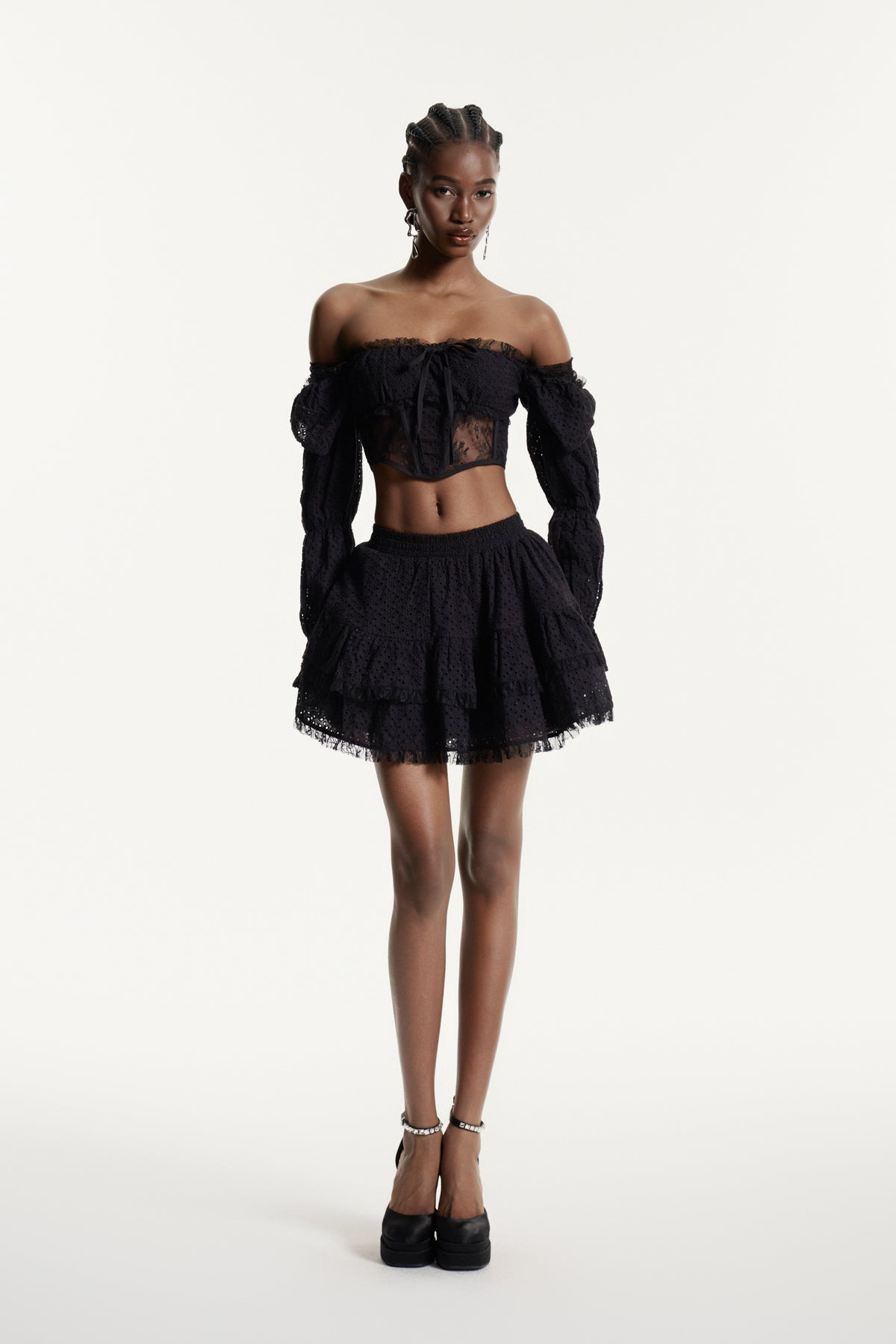 Efemena Off Shoulder Corset Skirt Set