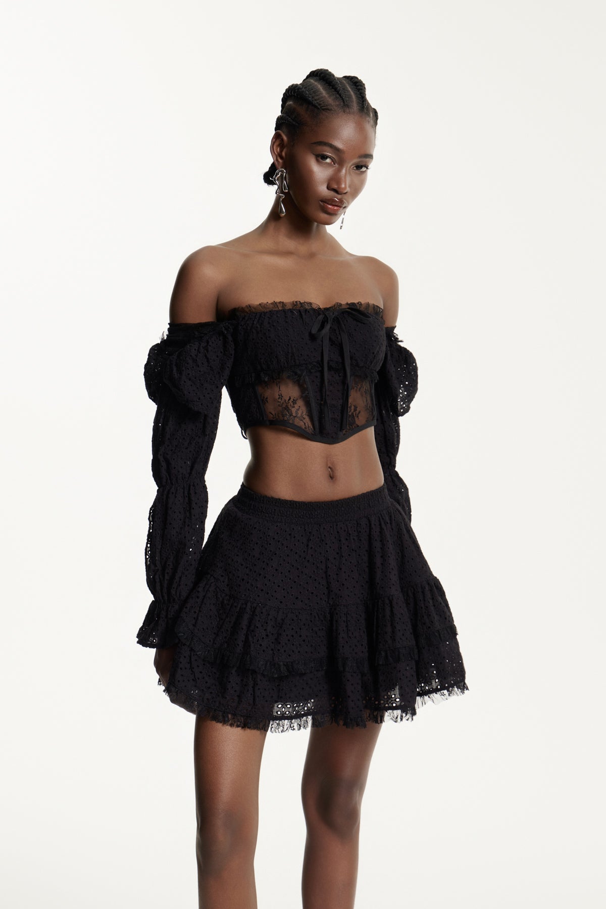 Efemena Off Shoulder Corset Skirt Set