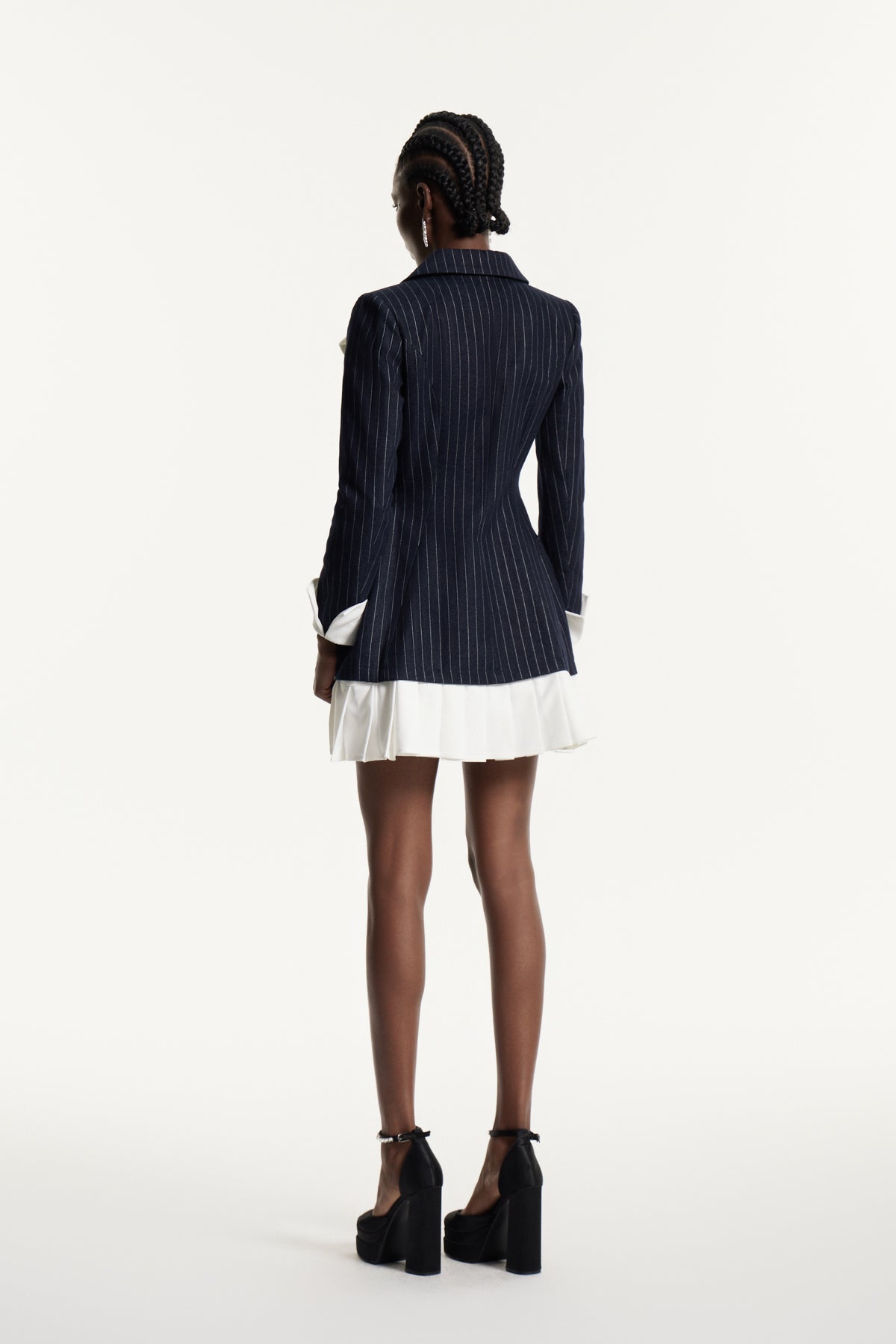 Effie Stripe Bow Mini Blazer Dress