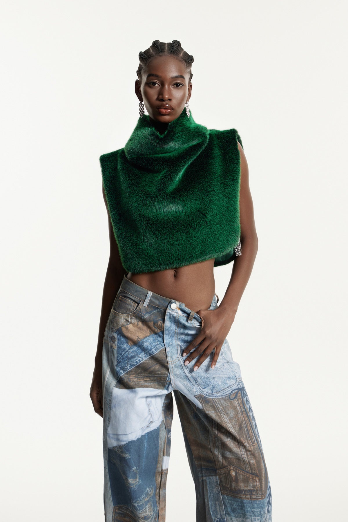 Effrosyni Faux Fur Crop Top