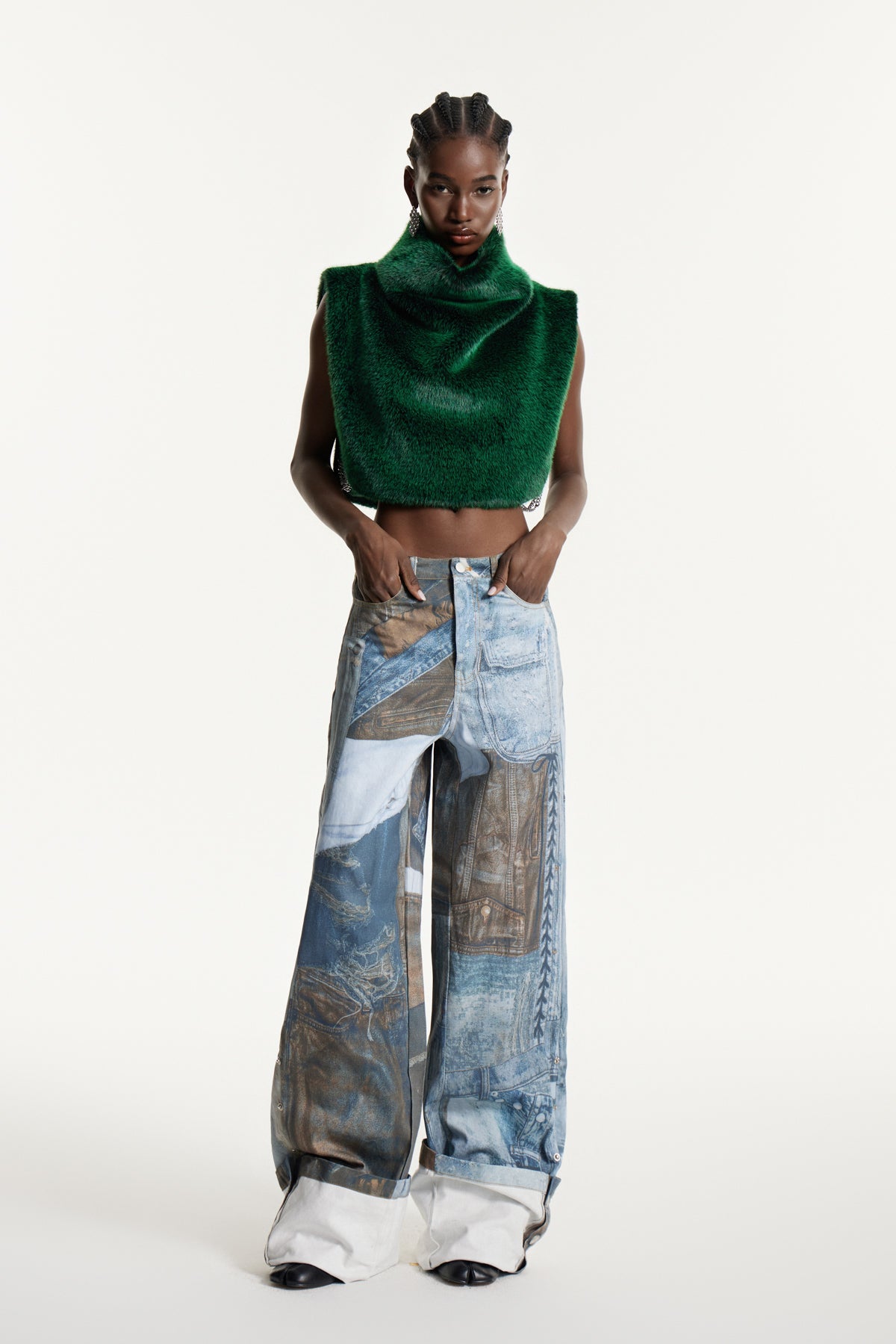 Effrosyni Faux Fur Crop Top