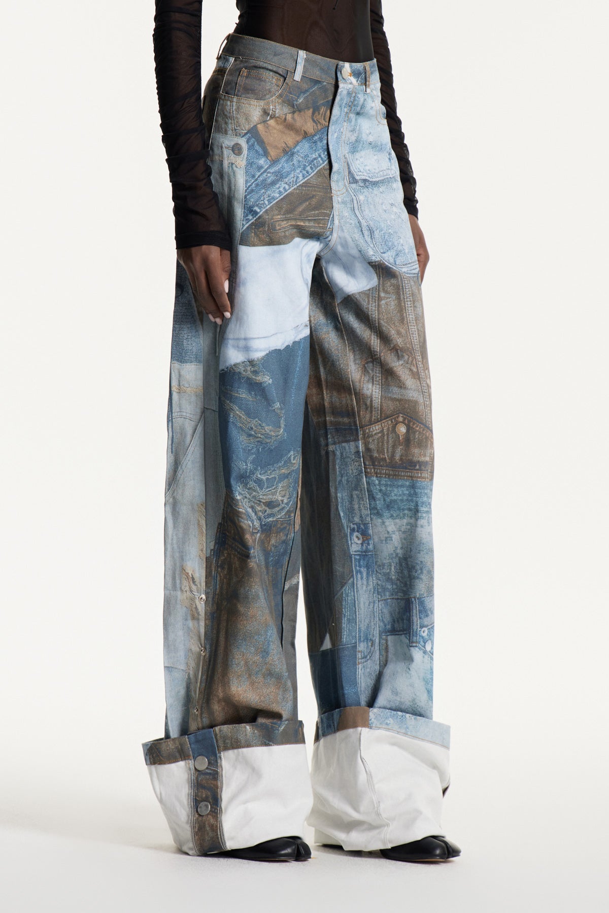 Efisio Deconstruct Print Jeans