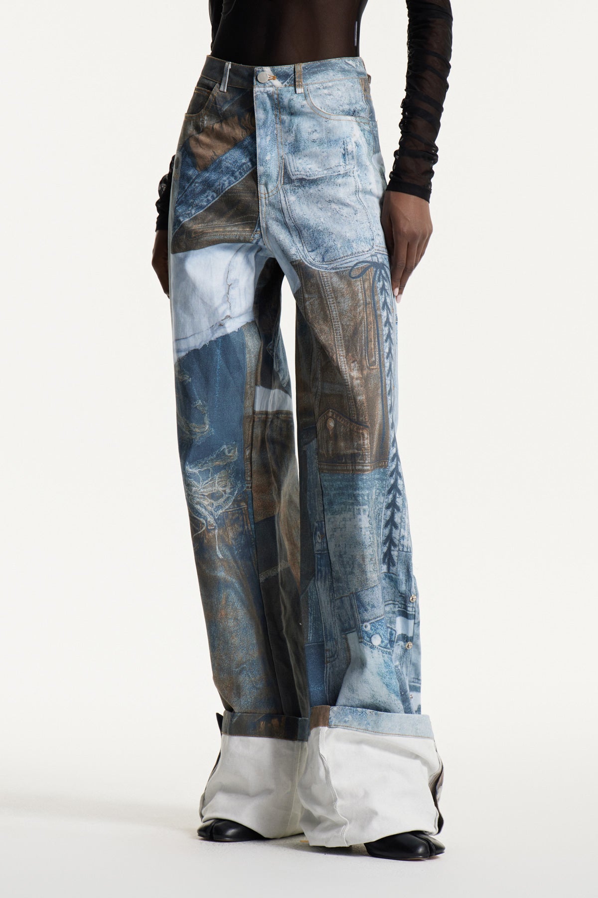 Efisio Deconstruct Print Jeans