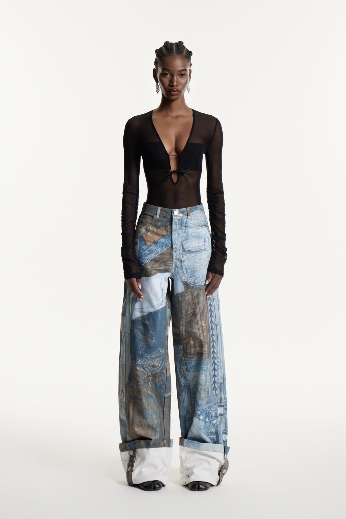 Efisio Deconstruct Print Jeans