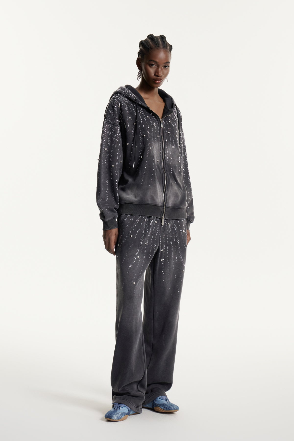 Efnan Crystal Hooded Pants Set