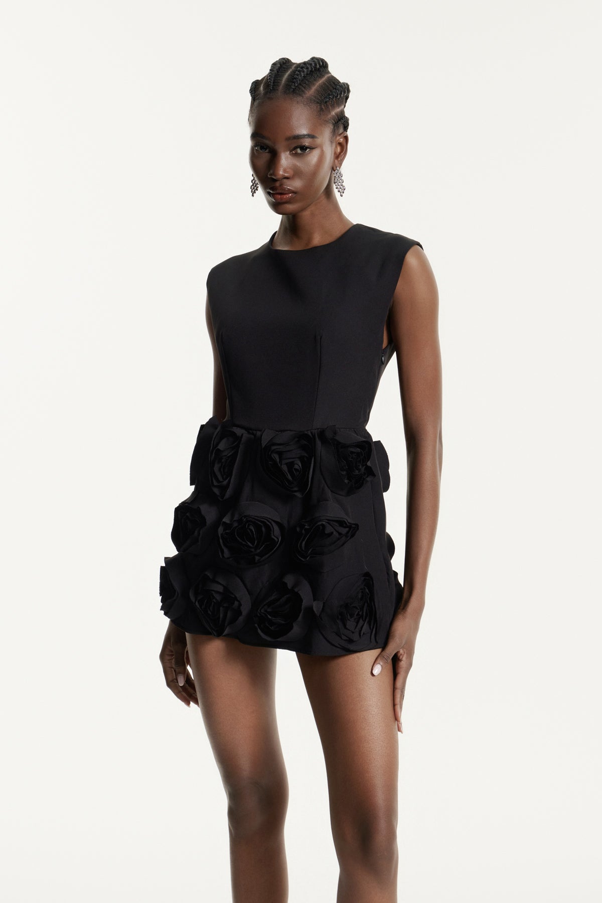 Efpraxia Flower Backless Mini Dress